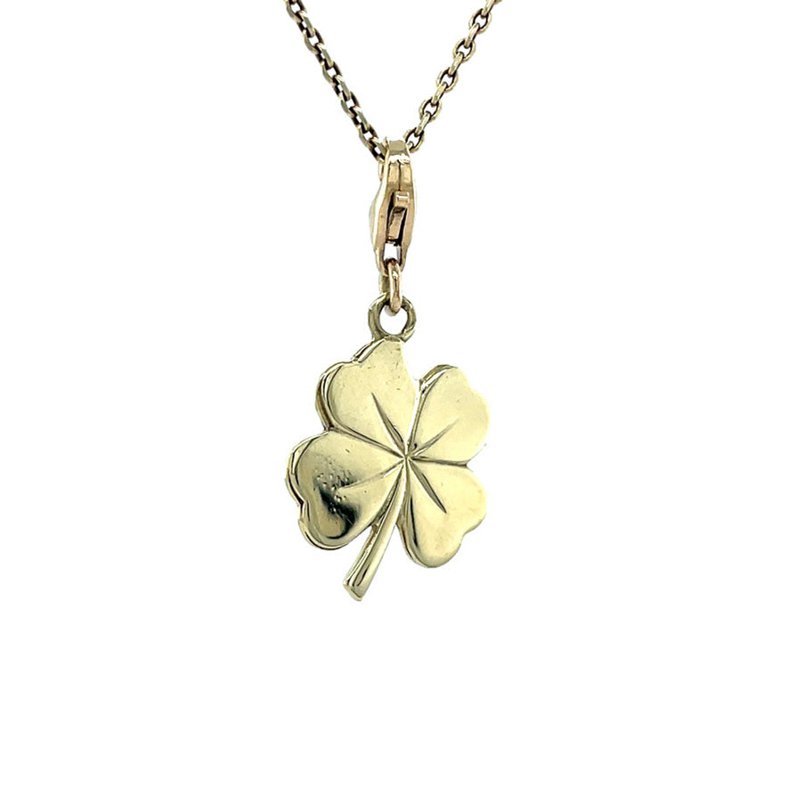 Vintage gold four-leaf clover pendant 14 kt