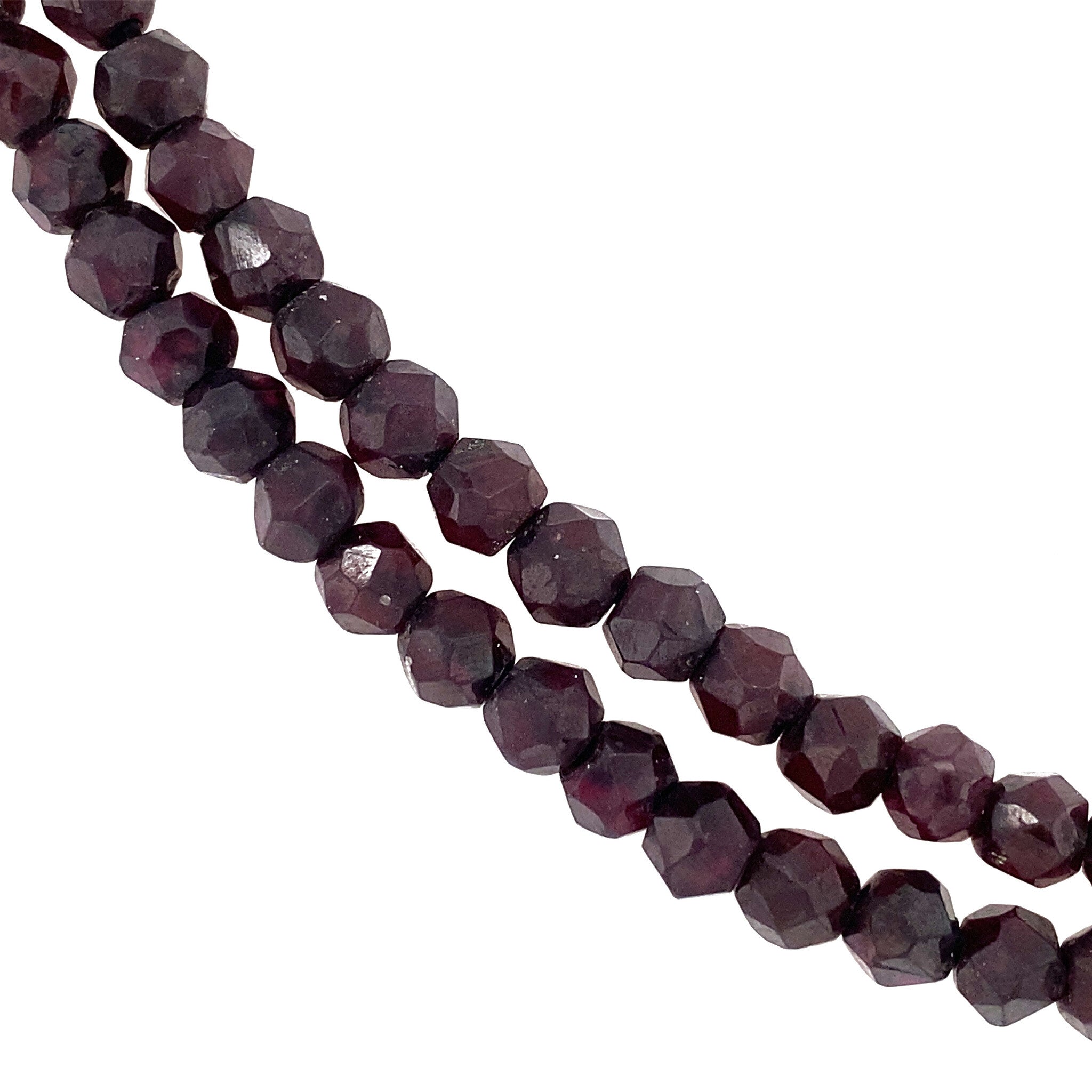 Granaat collier met gouden sluiting 14 krt