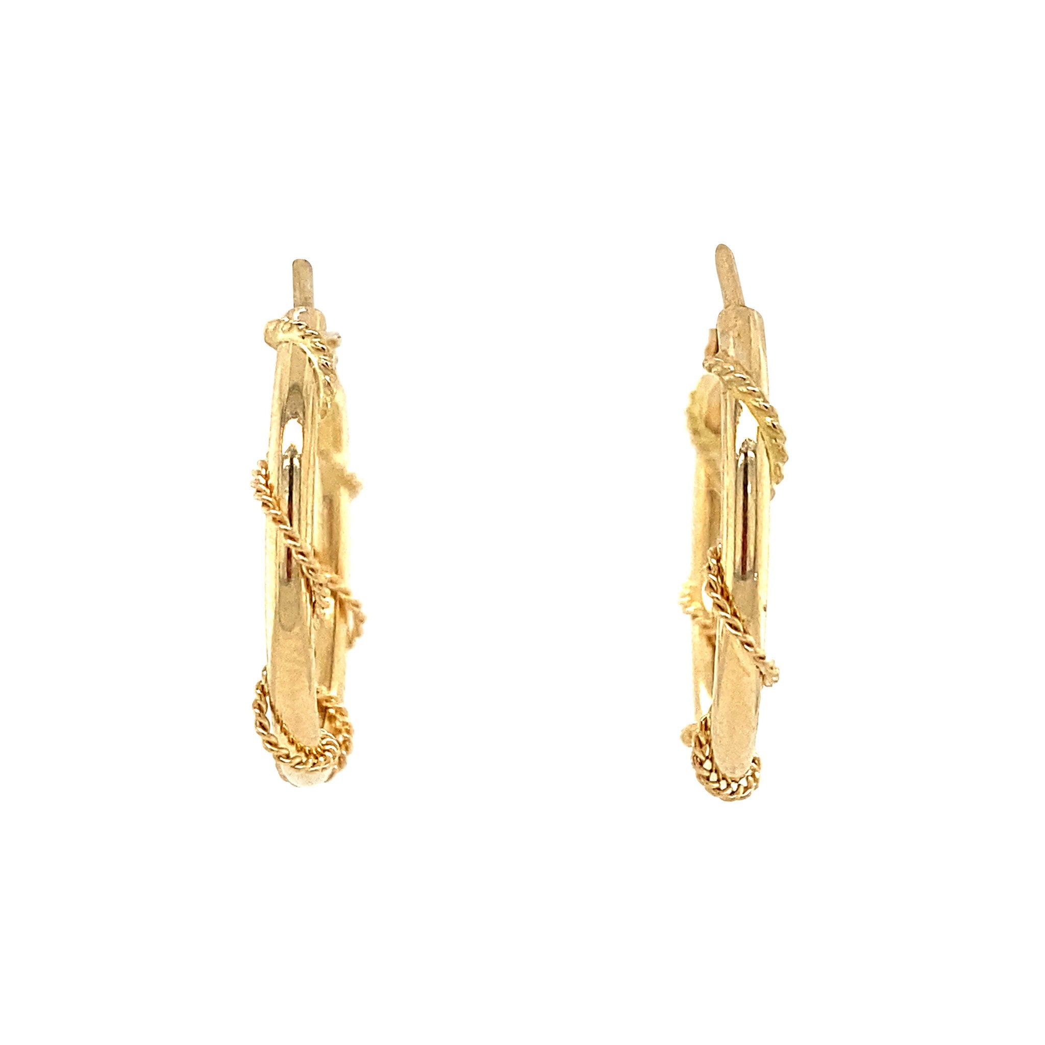 Gouden fantasie oorringen 14 krt