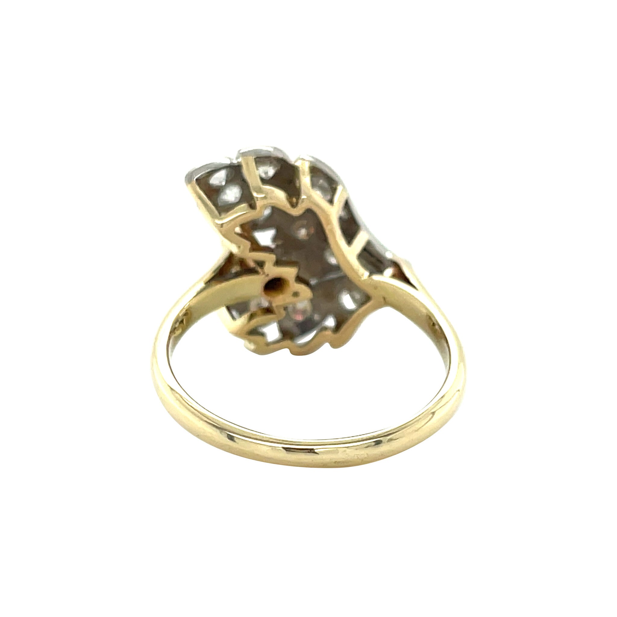 Gouden vintage ring met diamant 14 kt