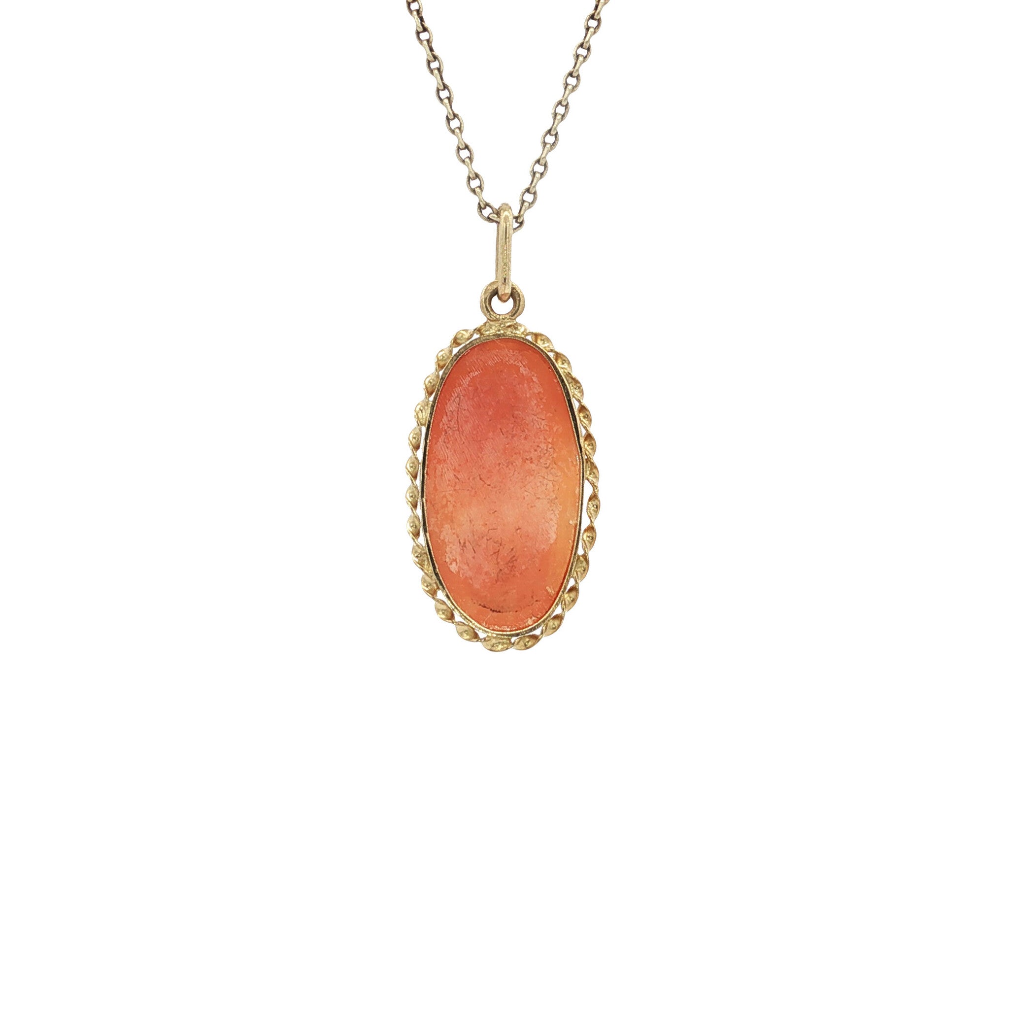 Gold vintage pendant with cameo 14 kt