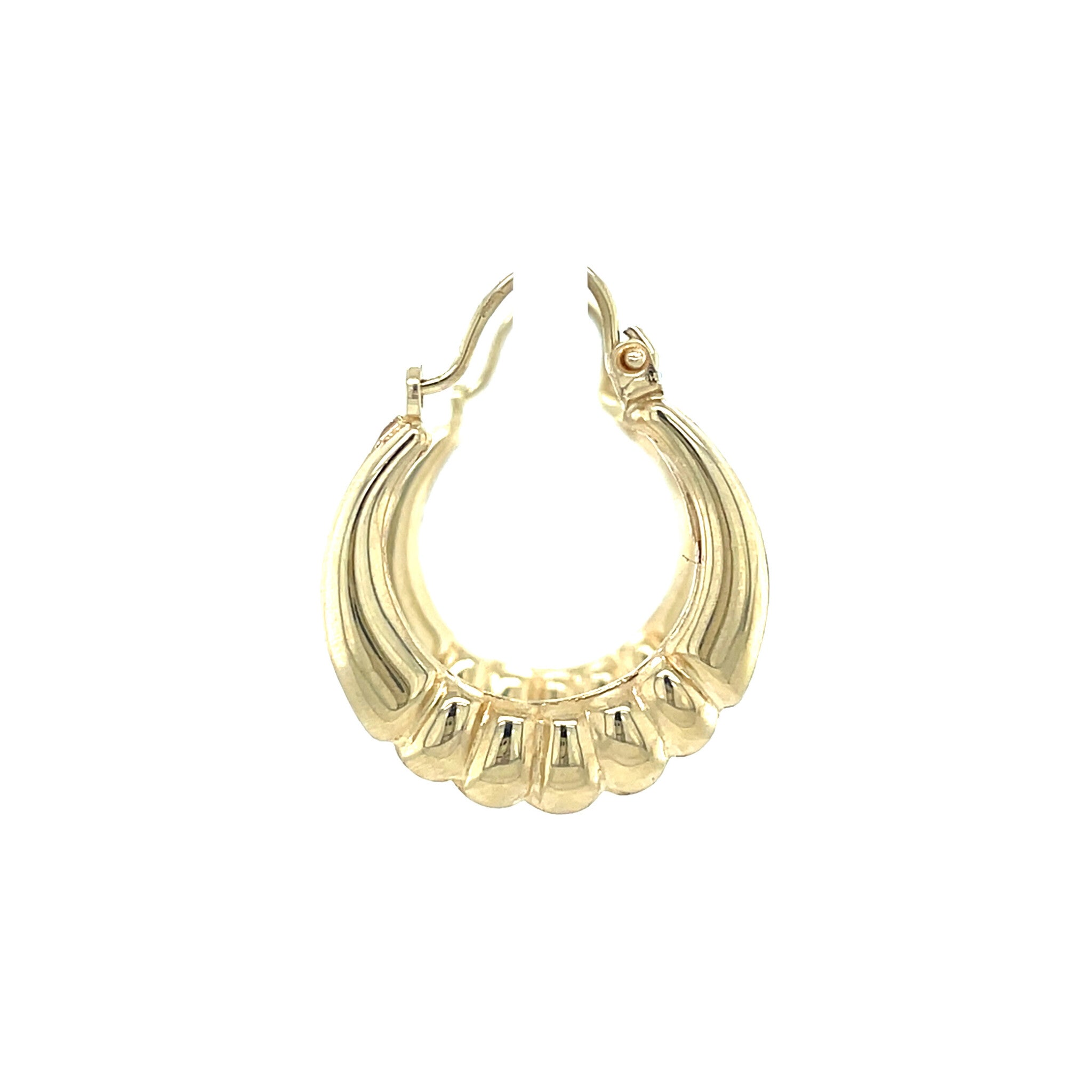 Gouden vintage fantasie oorringen 14 kt