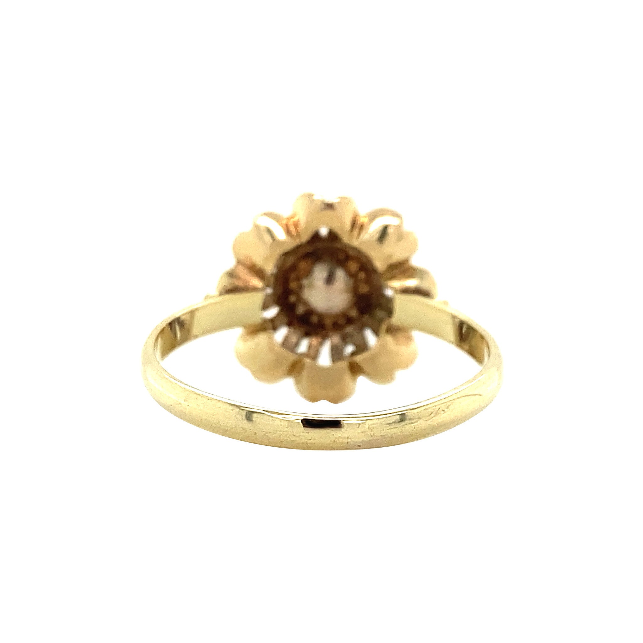 Bicolour gold ring with pearl 14 krt