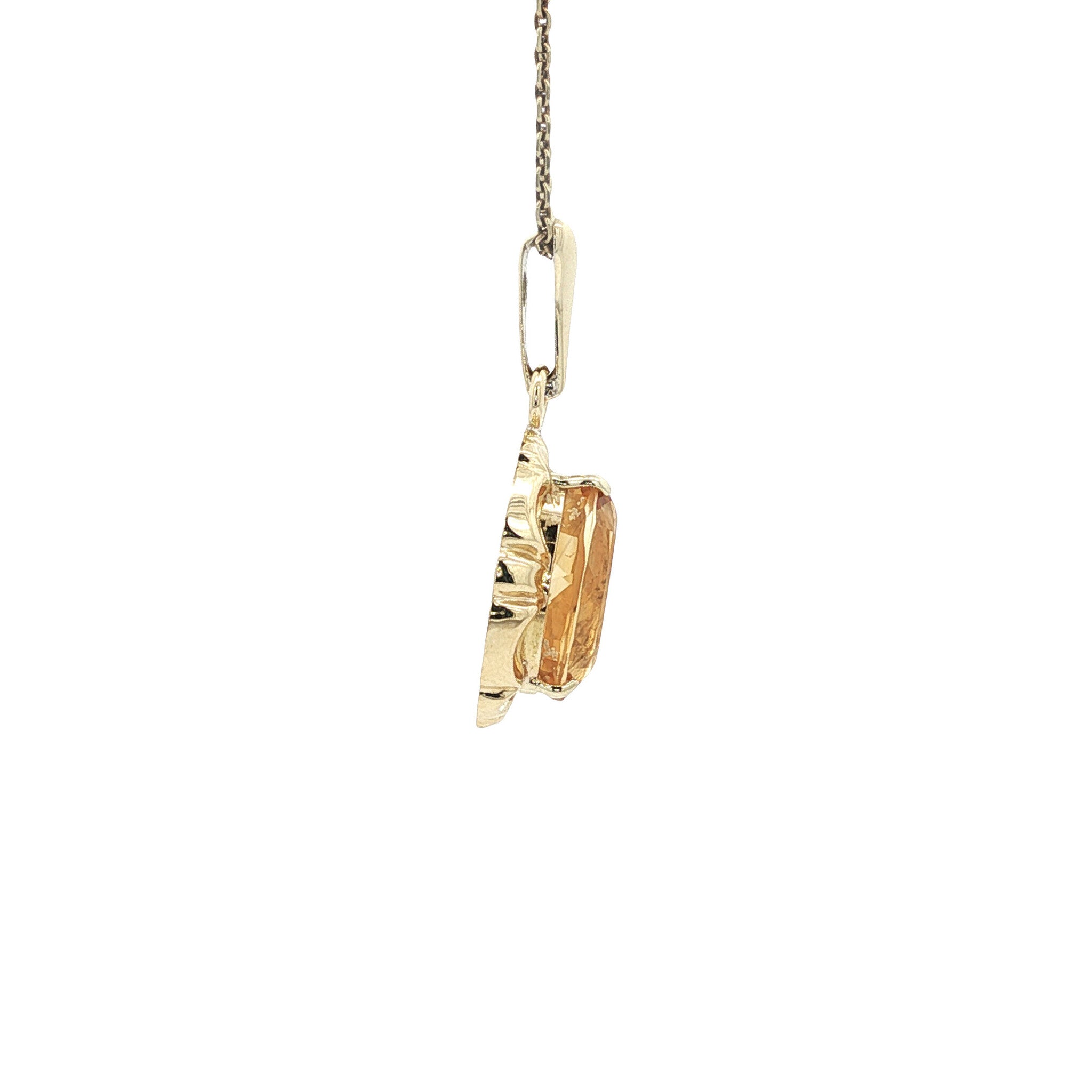 Gouden vintage hanger met citrien 14 kt