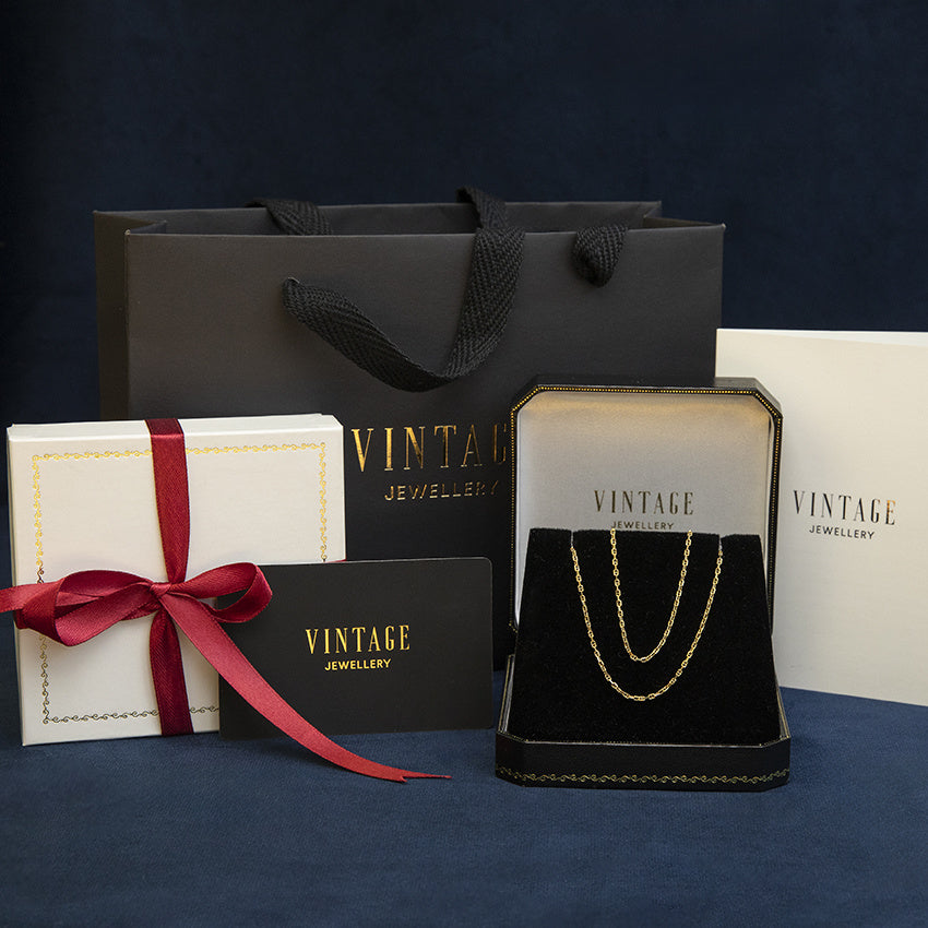 Gouden vintage anker collier 14 krt