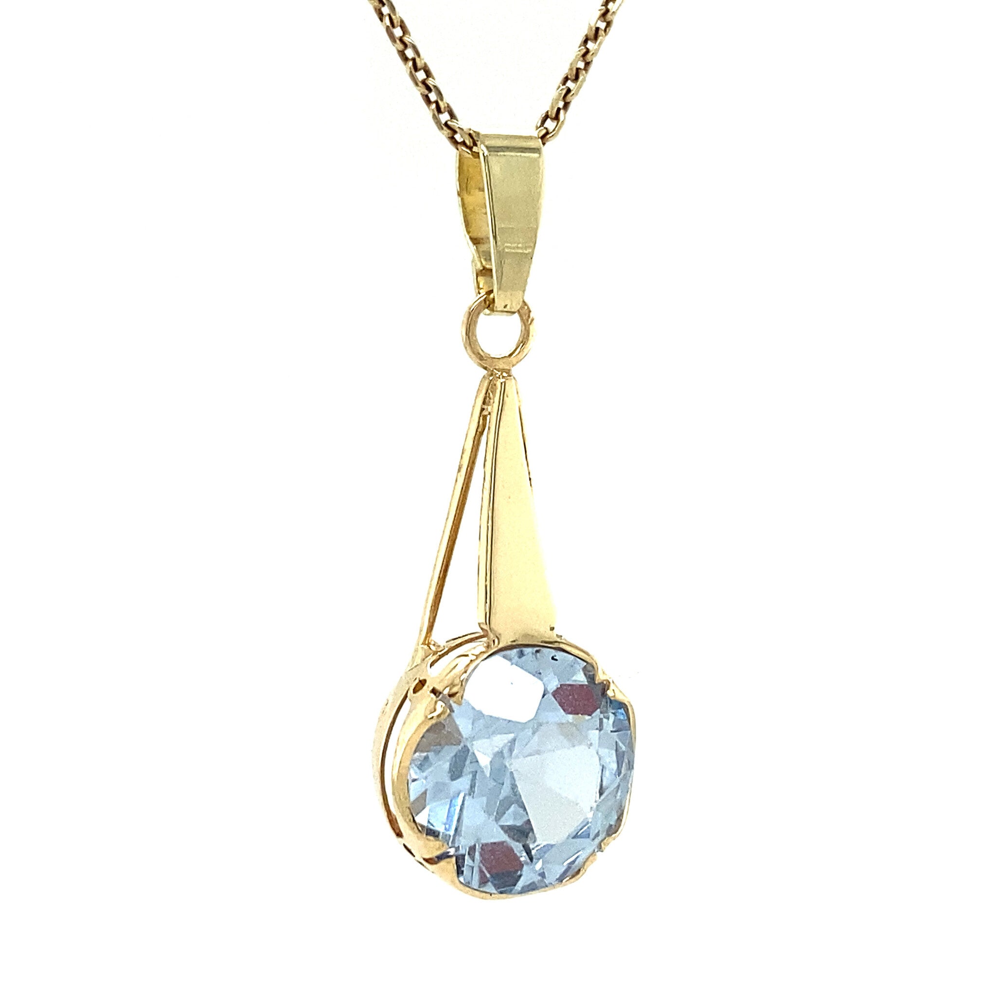 Gouden hanger met glas 14 krt