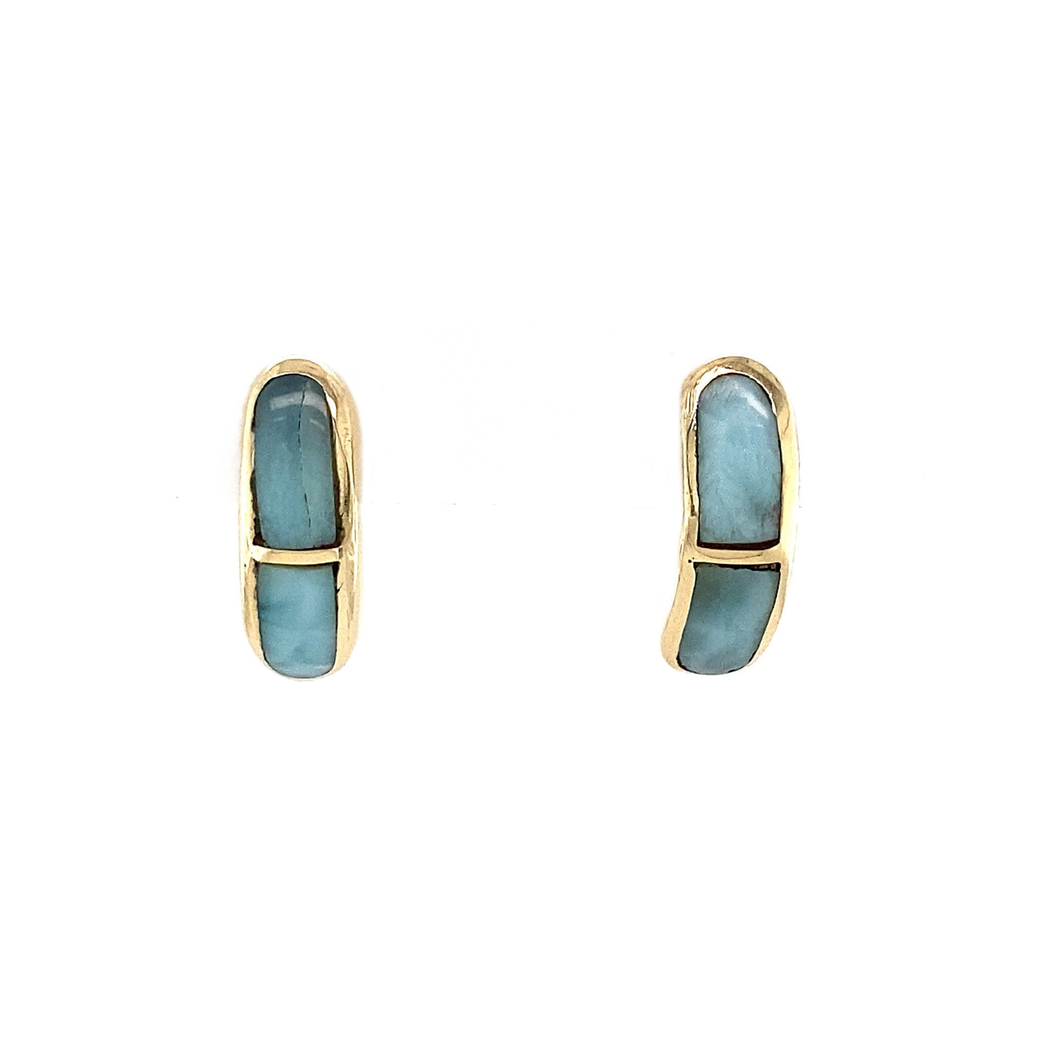 14 kt gold stud earrings with epoxy