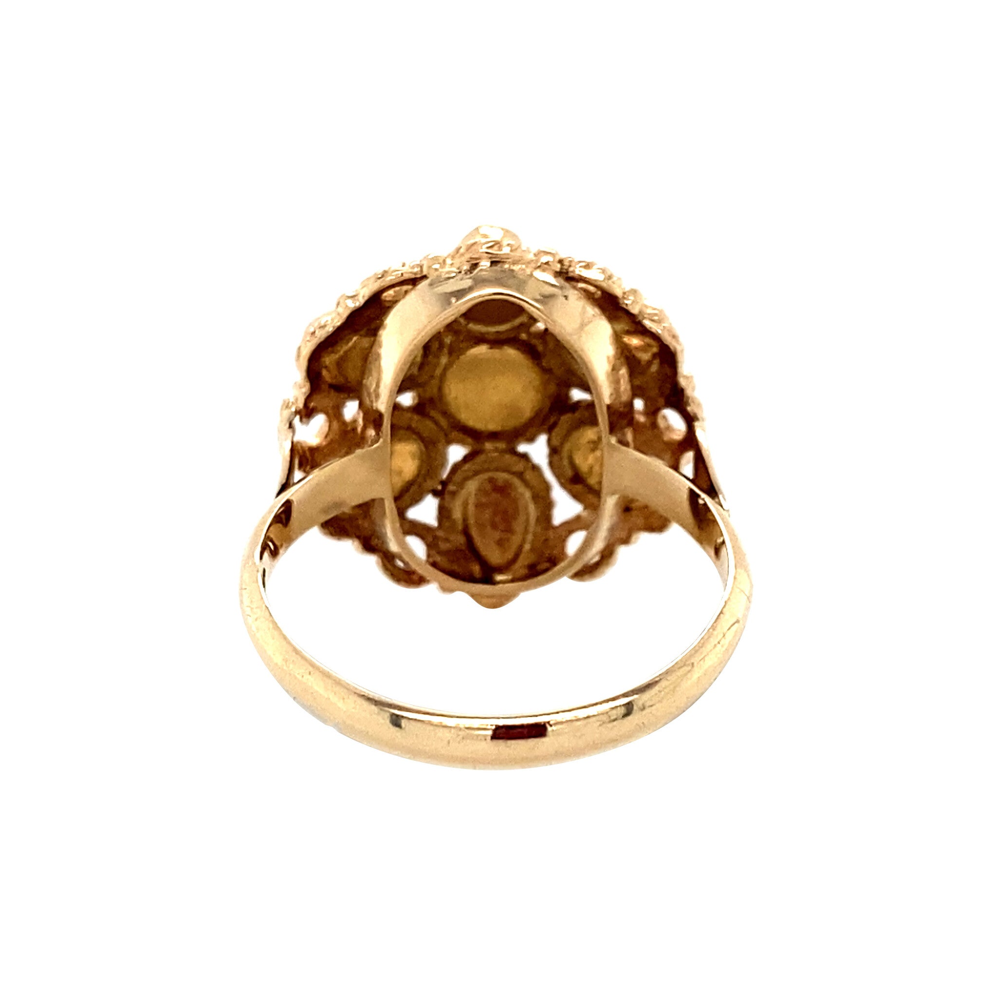 Vintage gold ring with garnet, 14 kt
