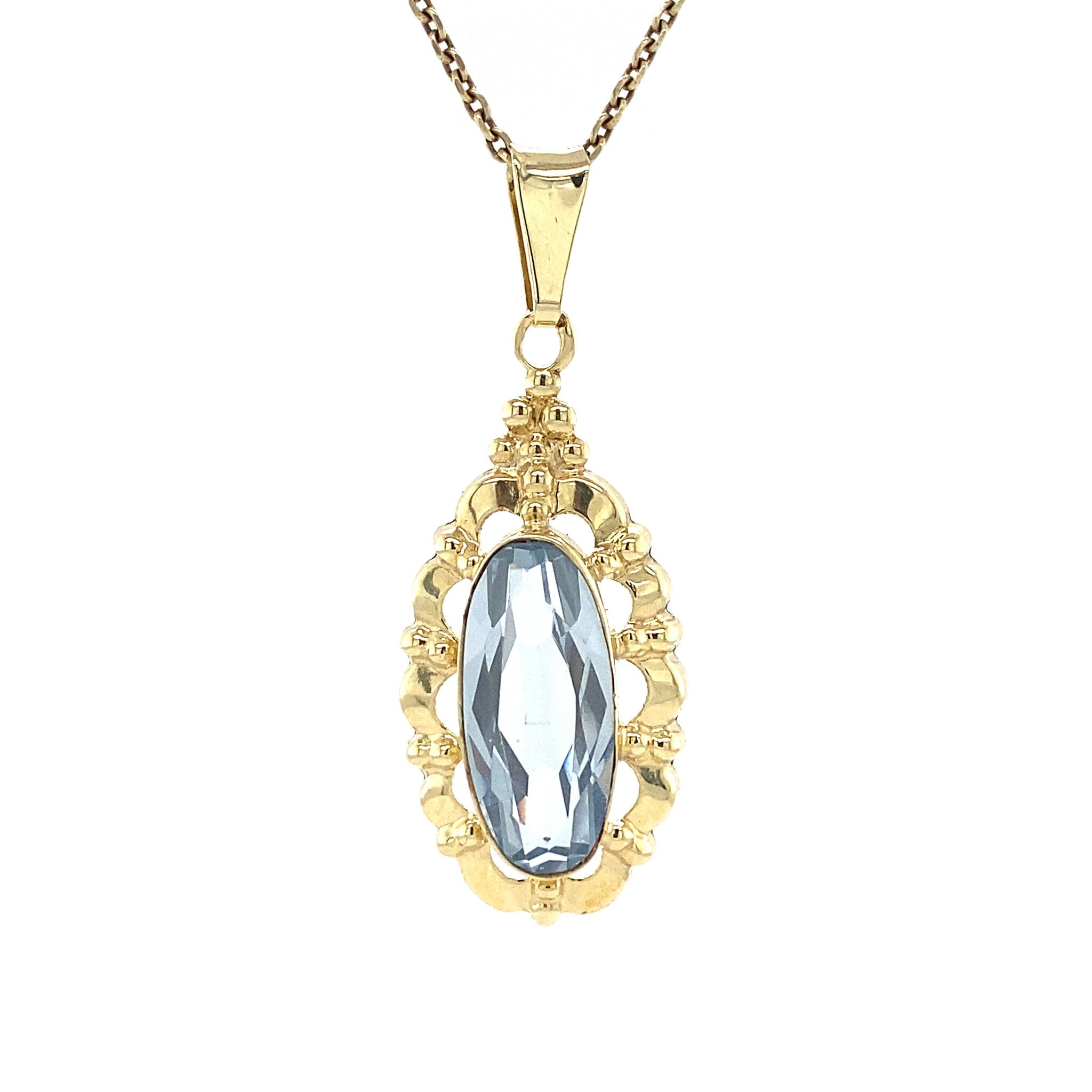 Gouden hanger met topaas 14 krt