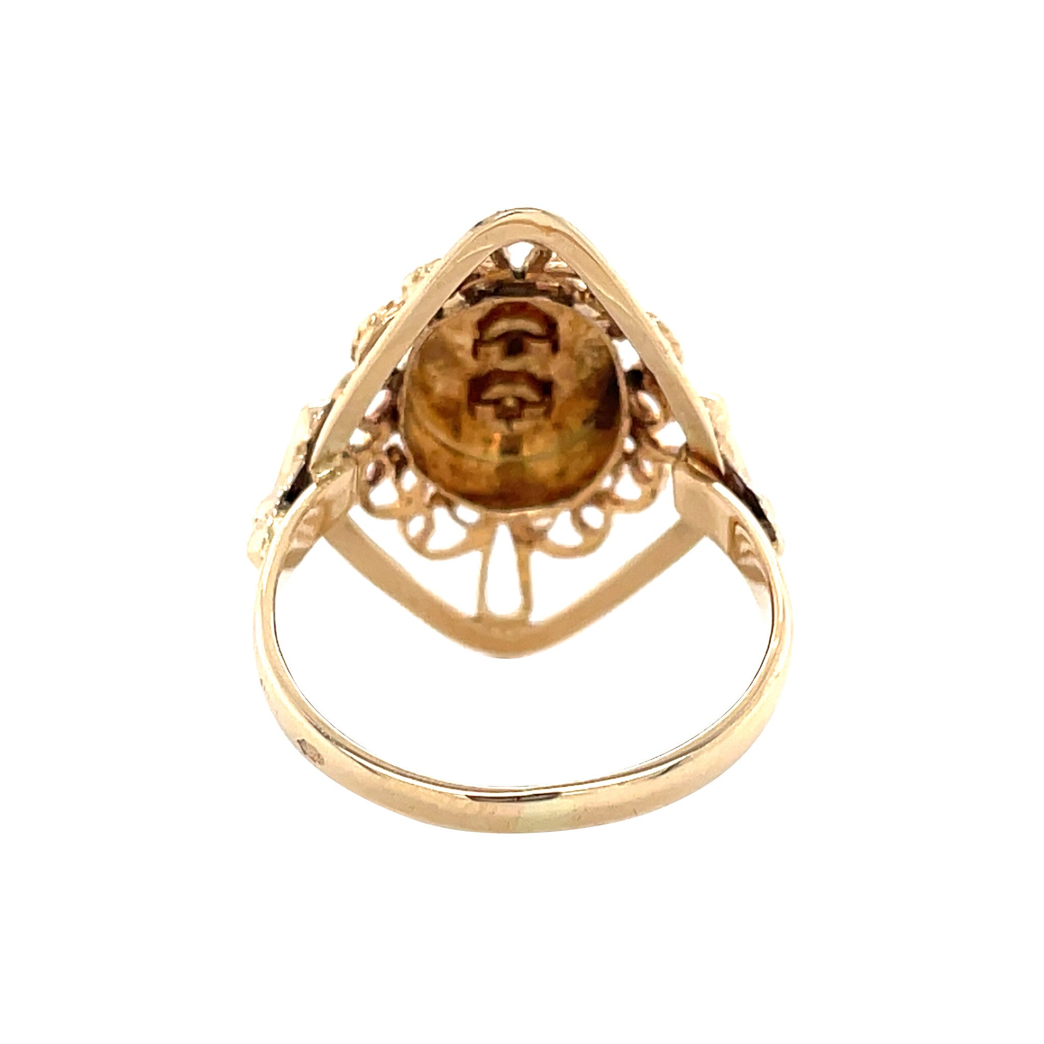 Golden vintage fantasy ring 14 kt