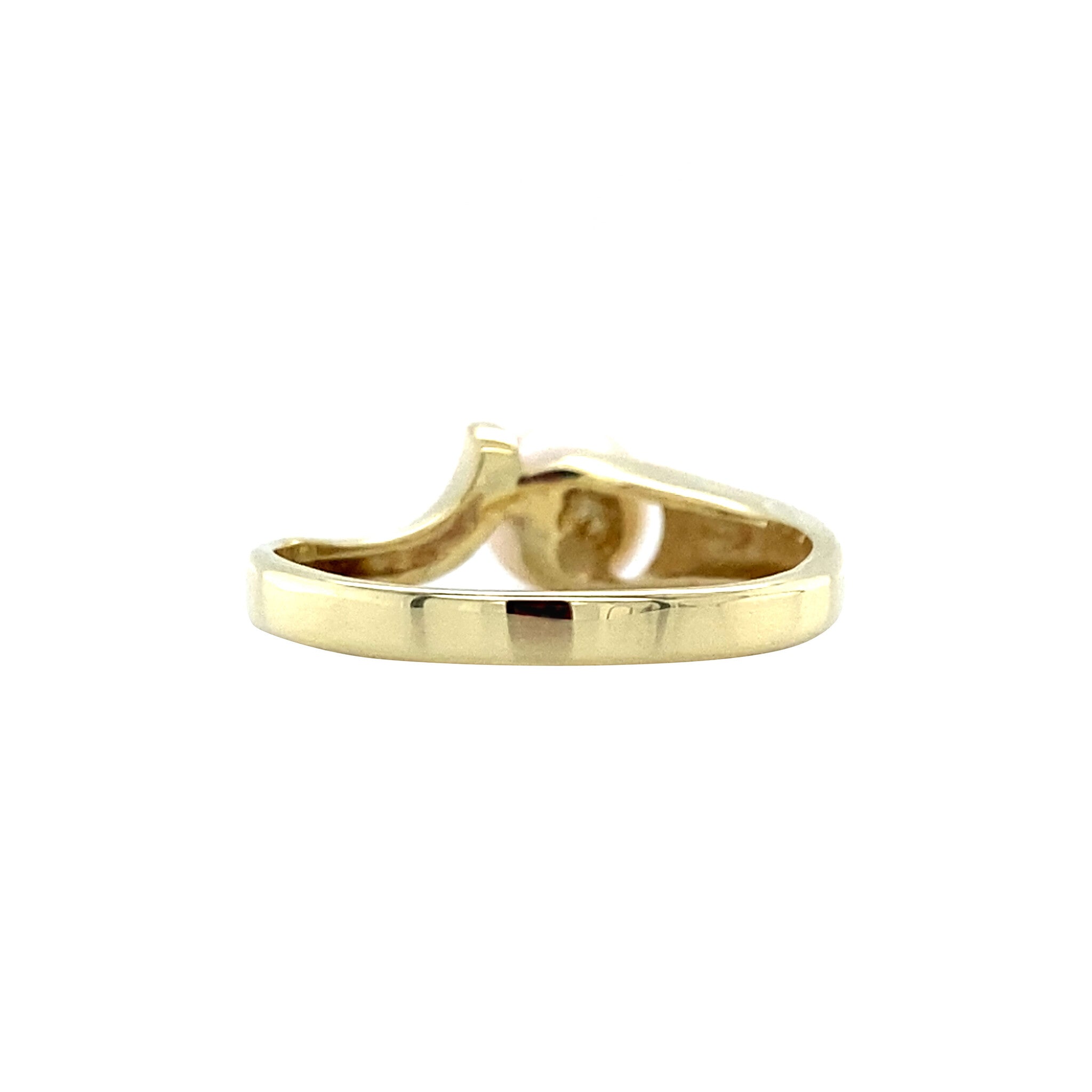 Gouden ring met parel 14 krt