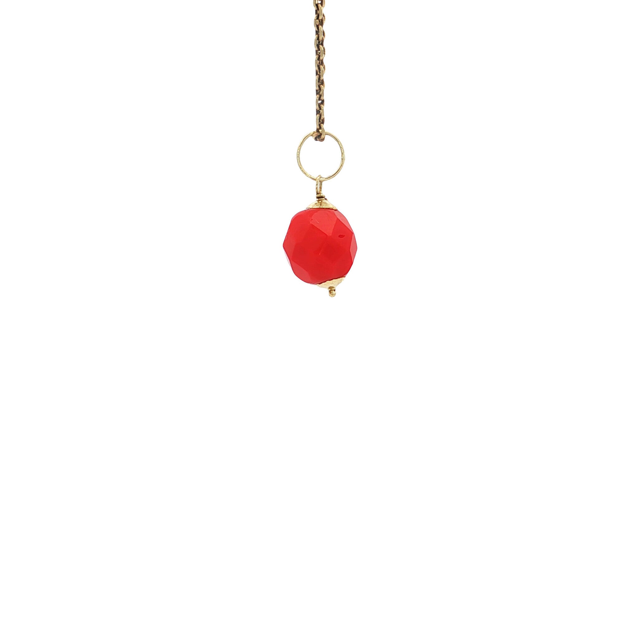 Gouden vintage hanger met kleursteen 14 kt