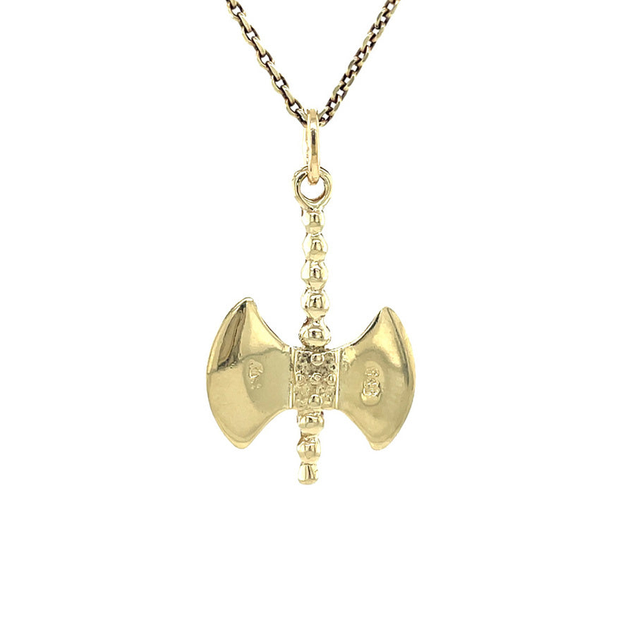 Vintage labrys bijl hanger 12 kt