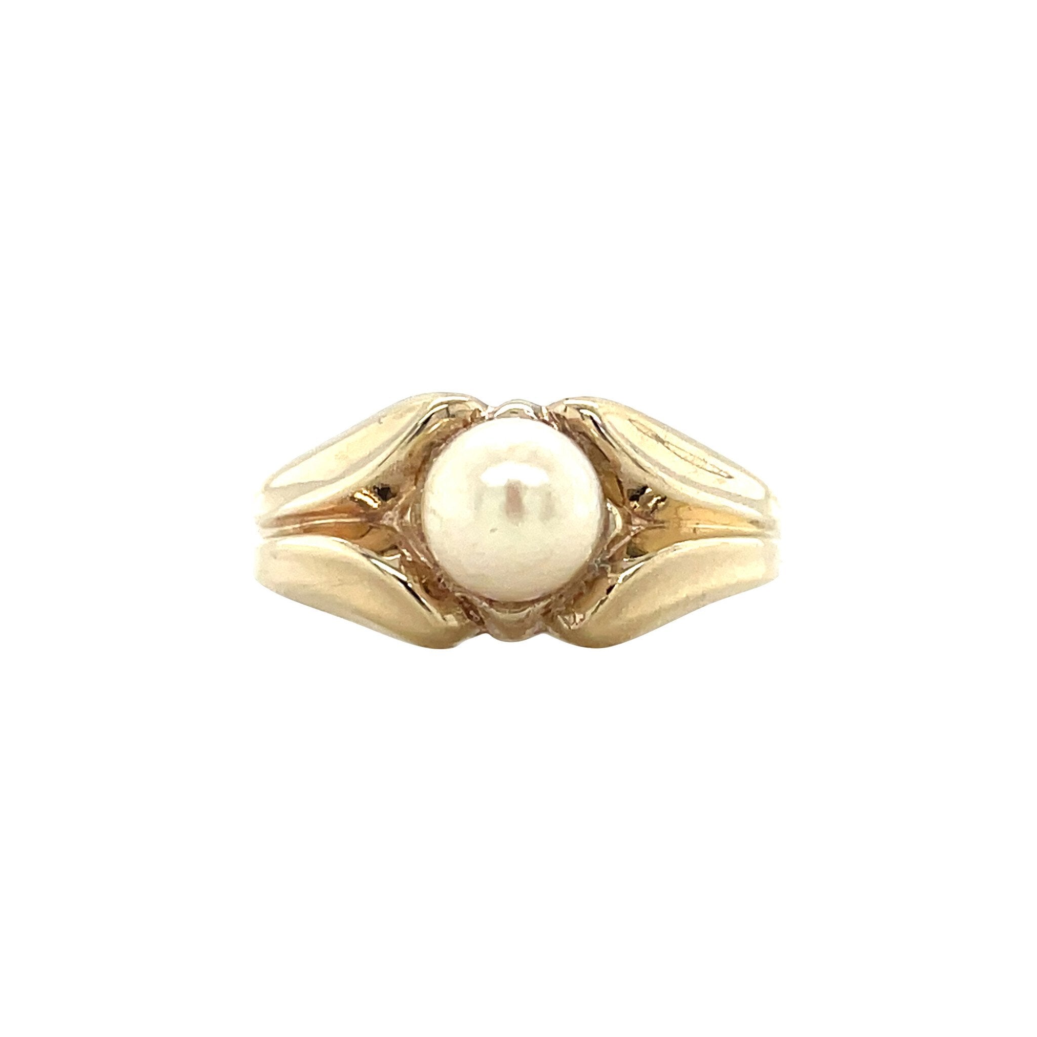 Vintage ring met parel 8 krt