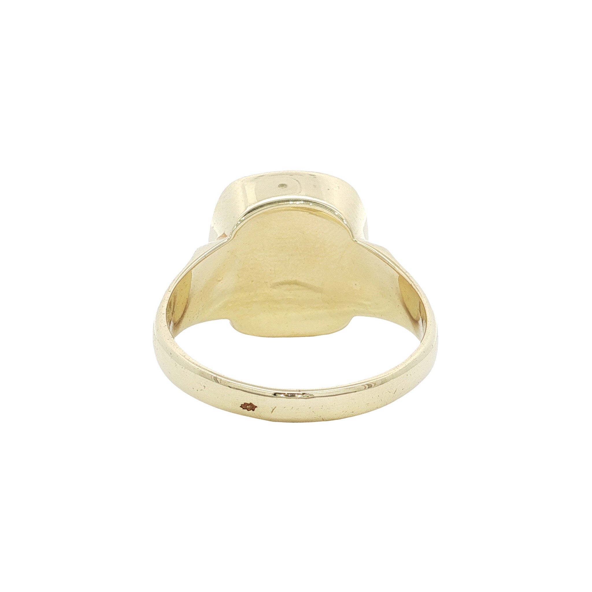 Gouden vintage zegelring met chalcedoon 14 kt