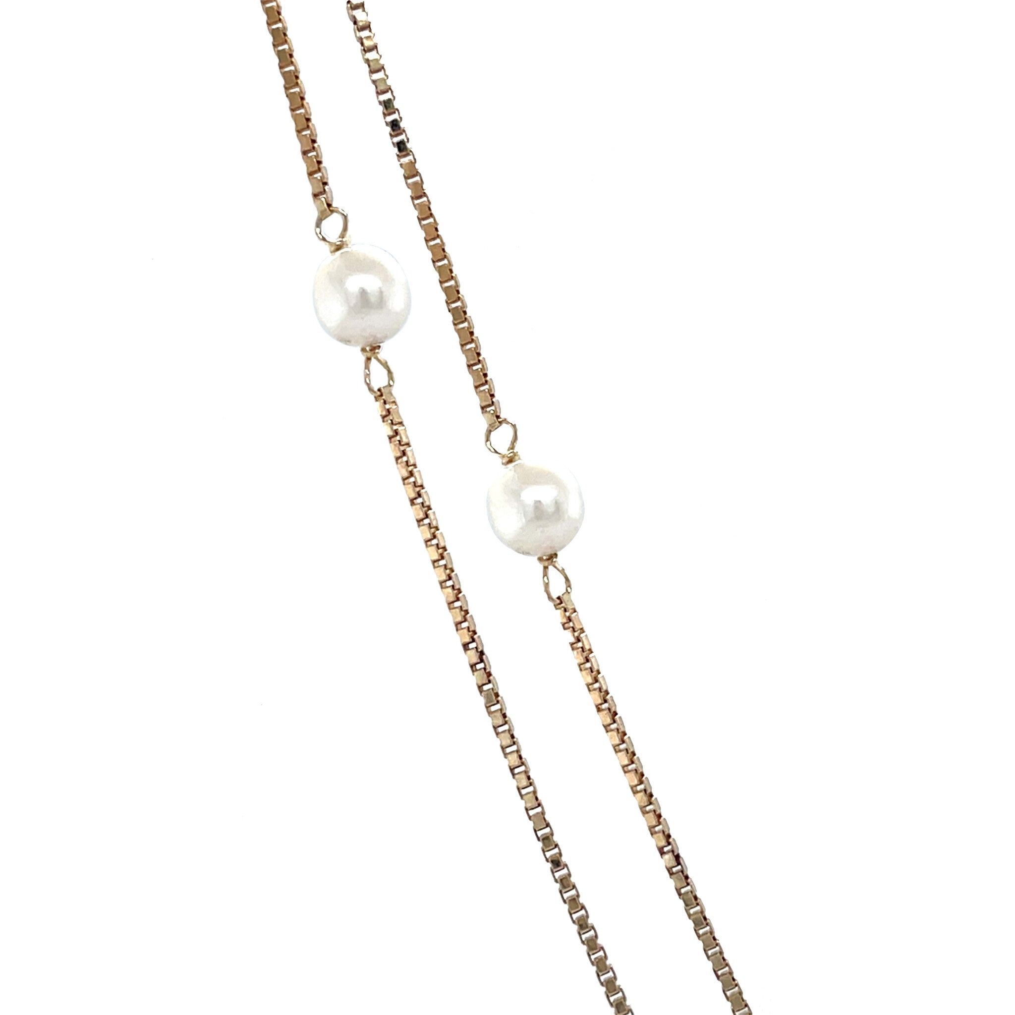 Gold Venetian necklace with pearl 14 kt