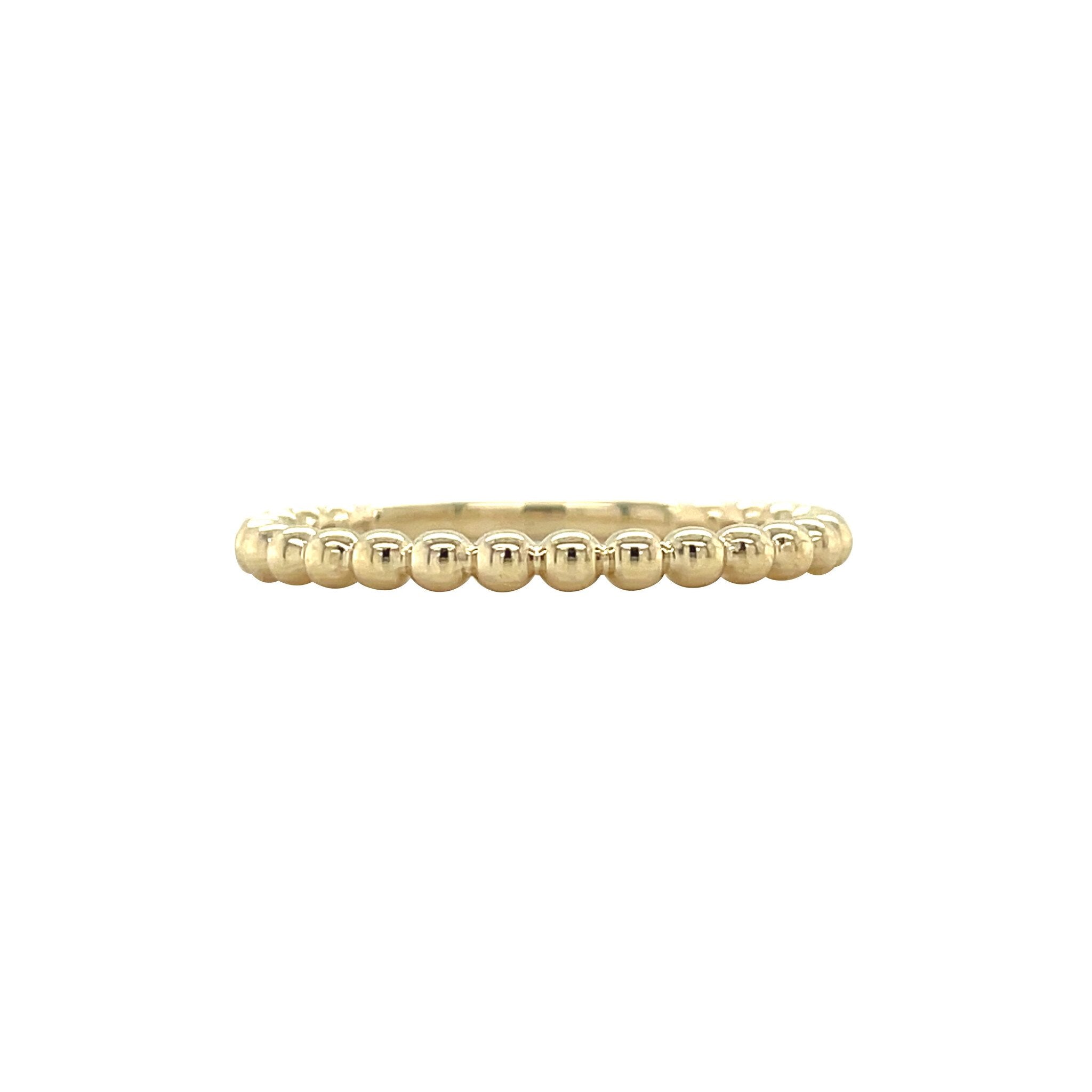 Vintage gold bead ring 14 kt
