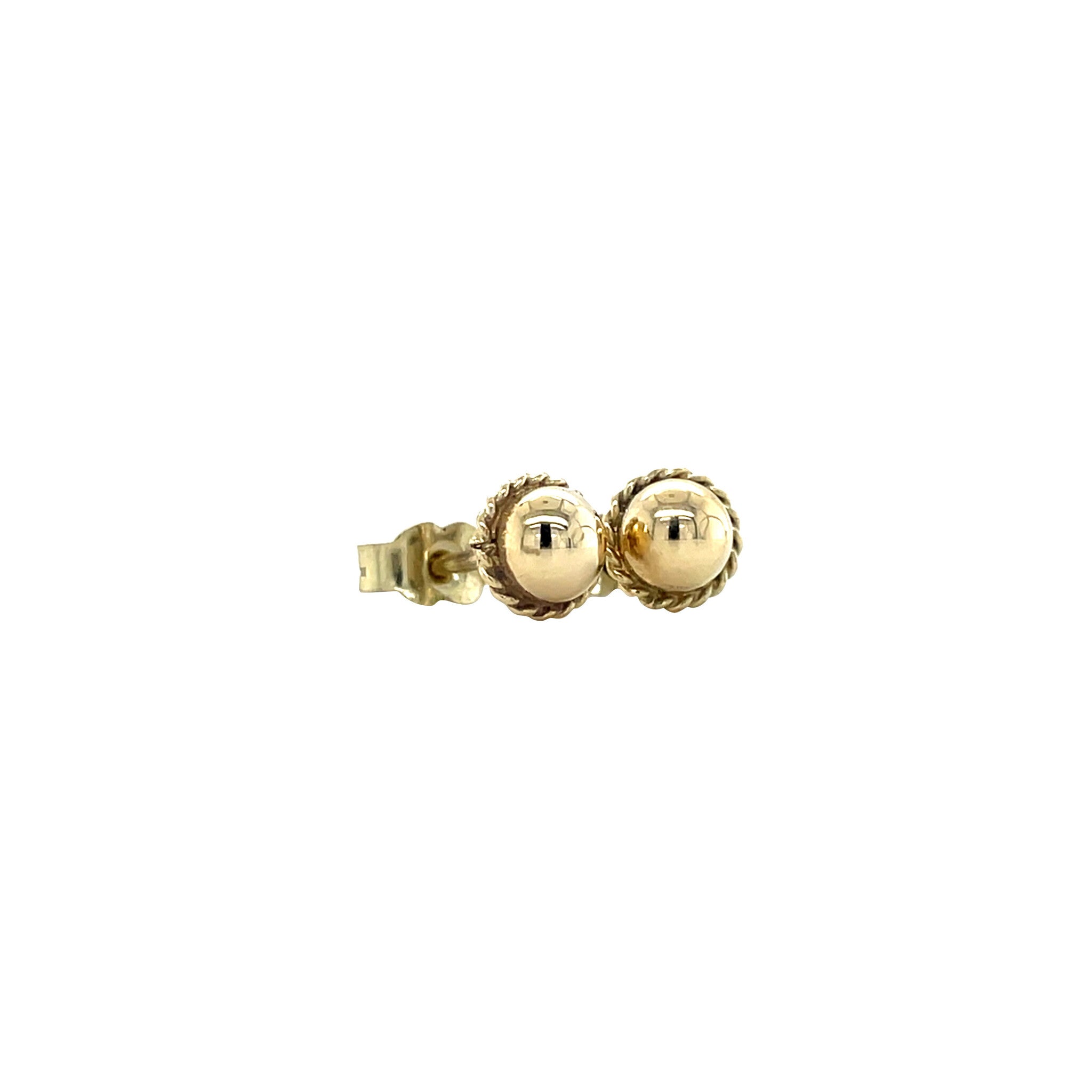 Gouden vintage gladde oorstekers 14 krt