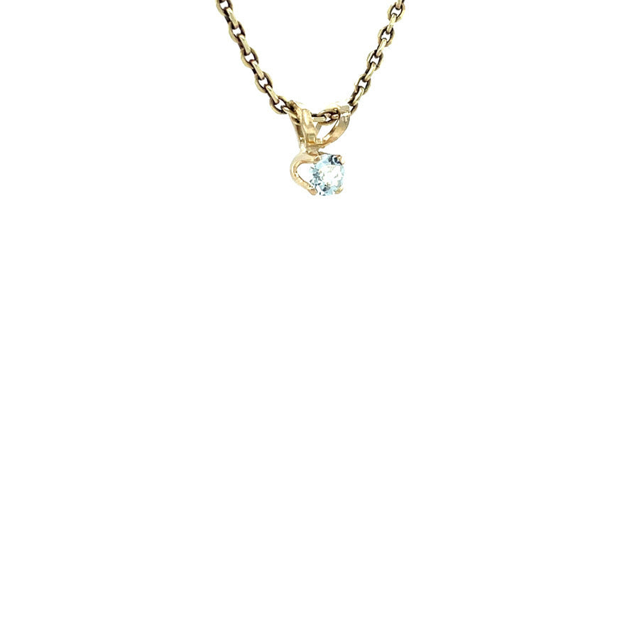 Gouden vintage solitair hanger met aquamarijn 14 kt