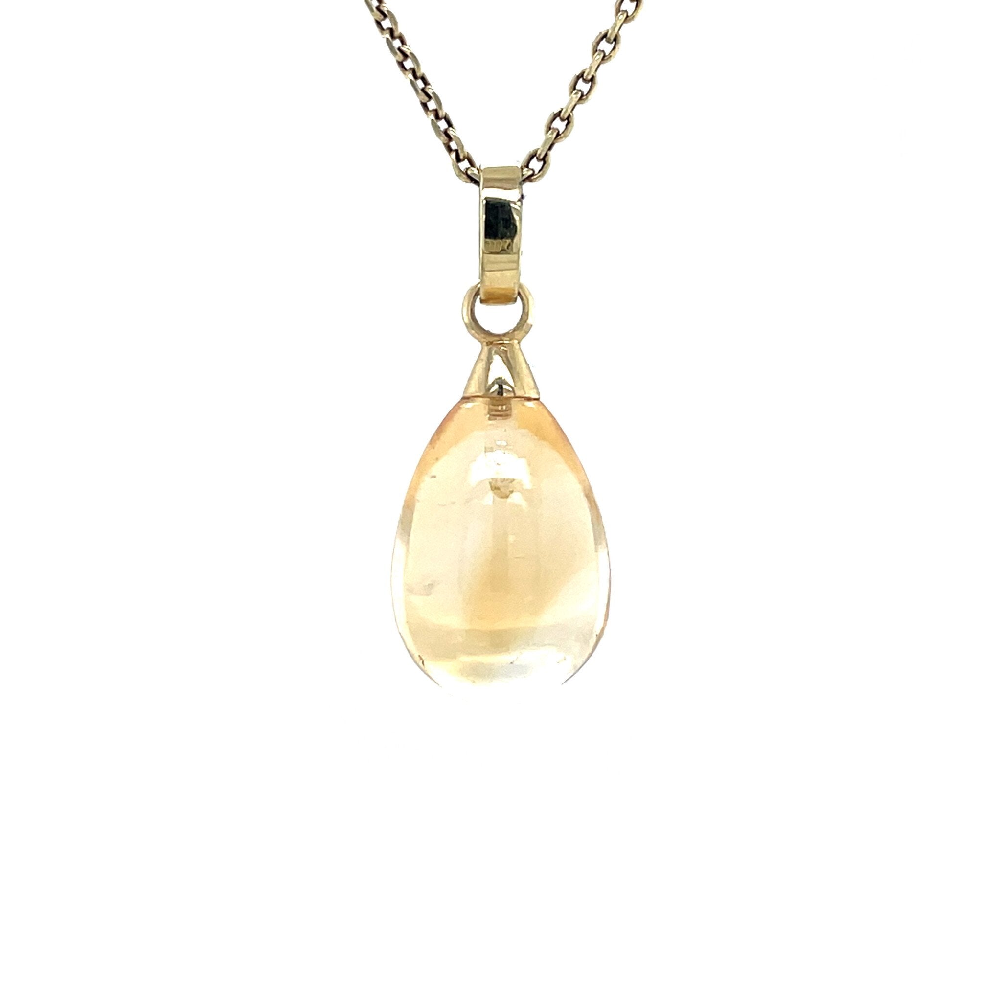 Vintage 14 kt gold pendant with citrine