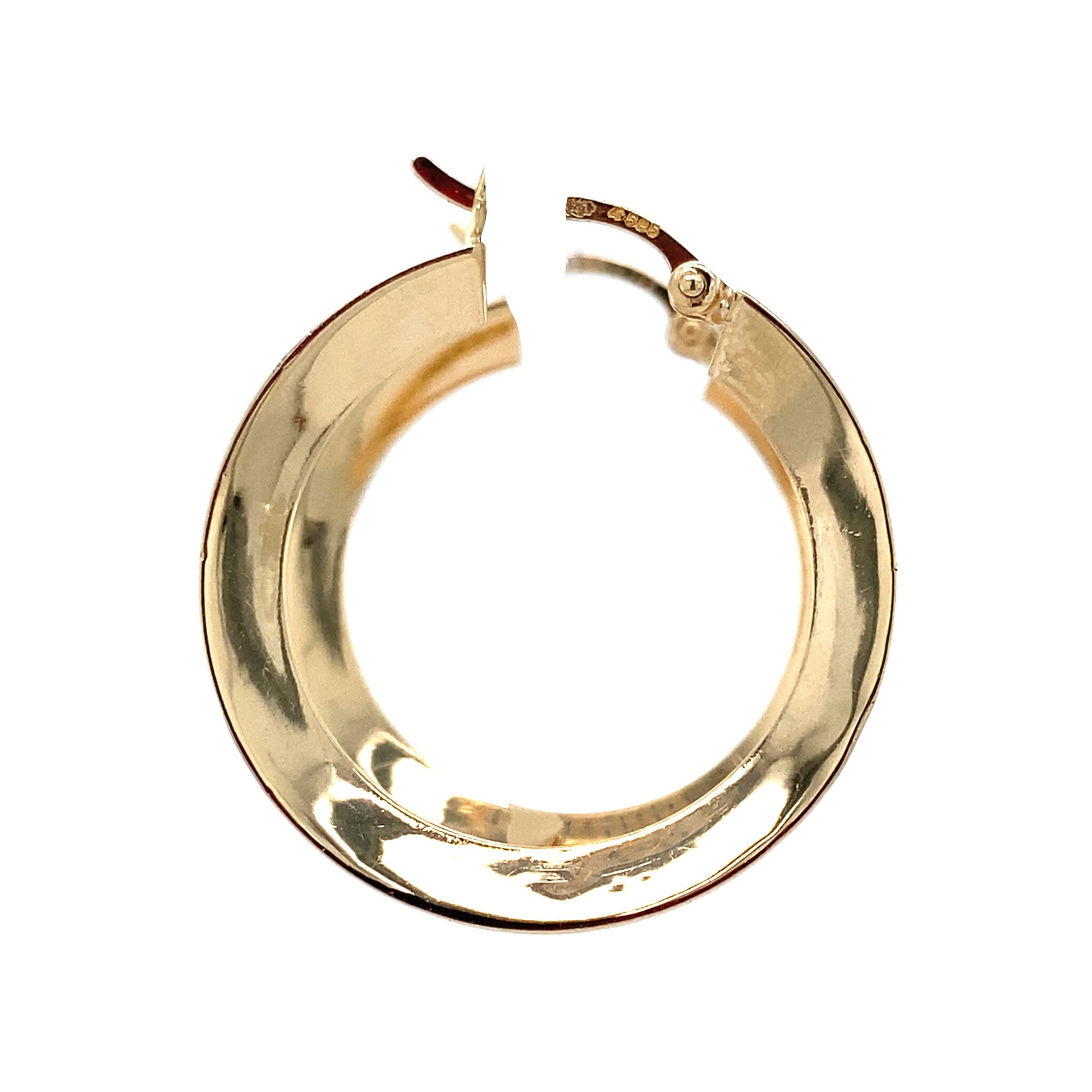 Gouden gladde vintage oorringen 14 krt