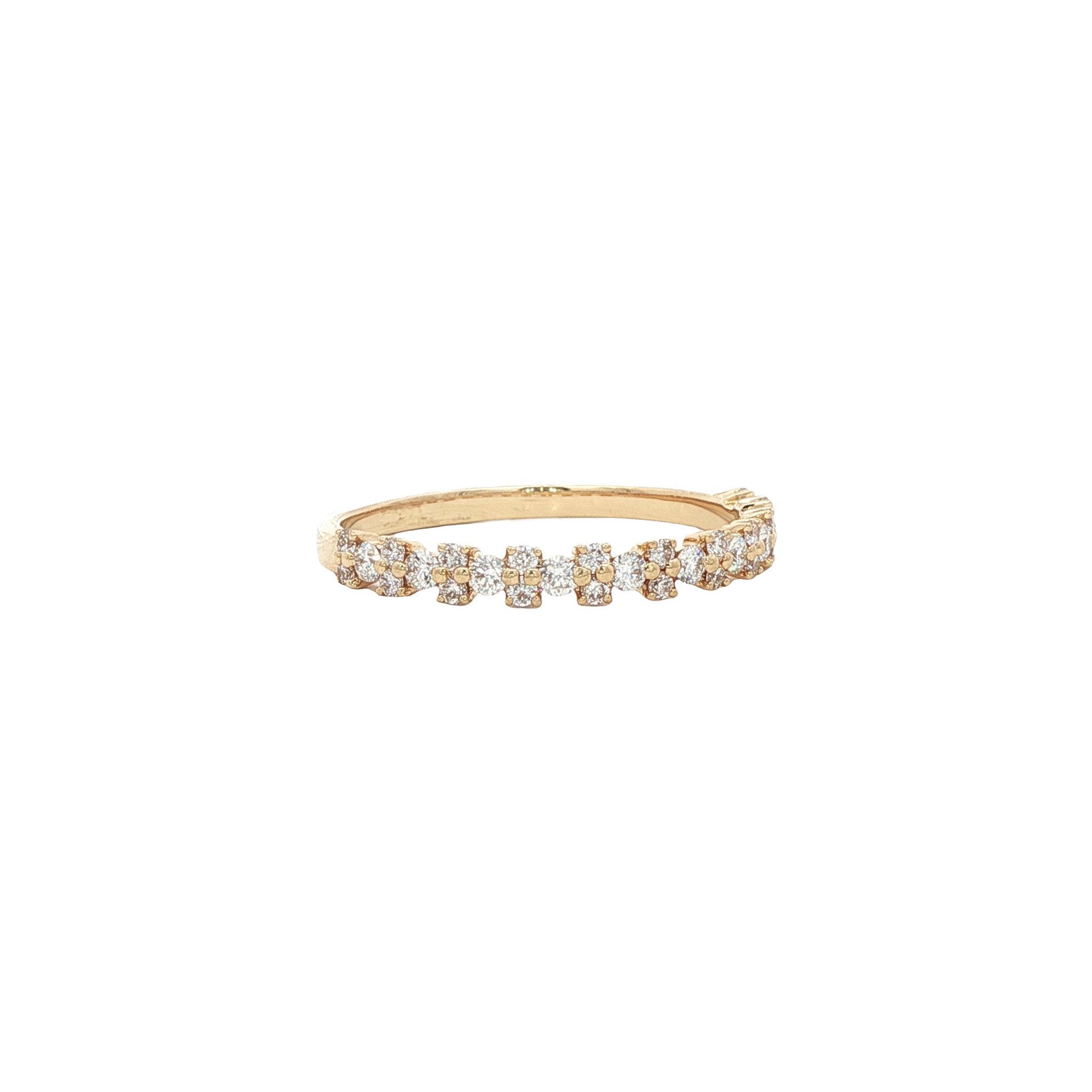 Gouden vintage ring met diamant 14 kt