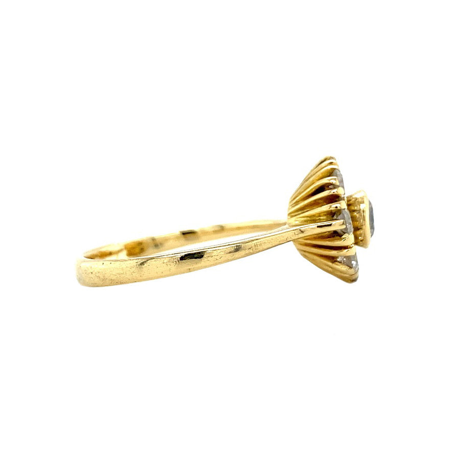Gouden entourage ring met diamant 18 krt