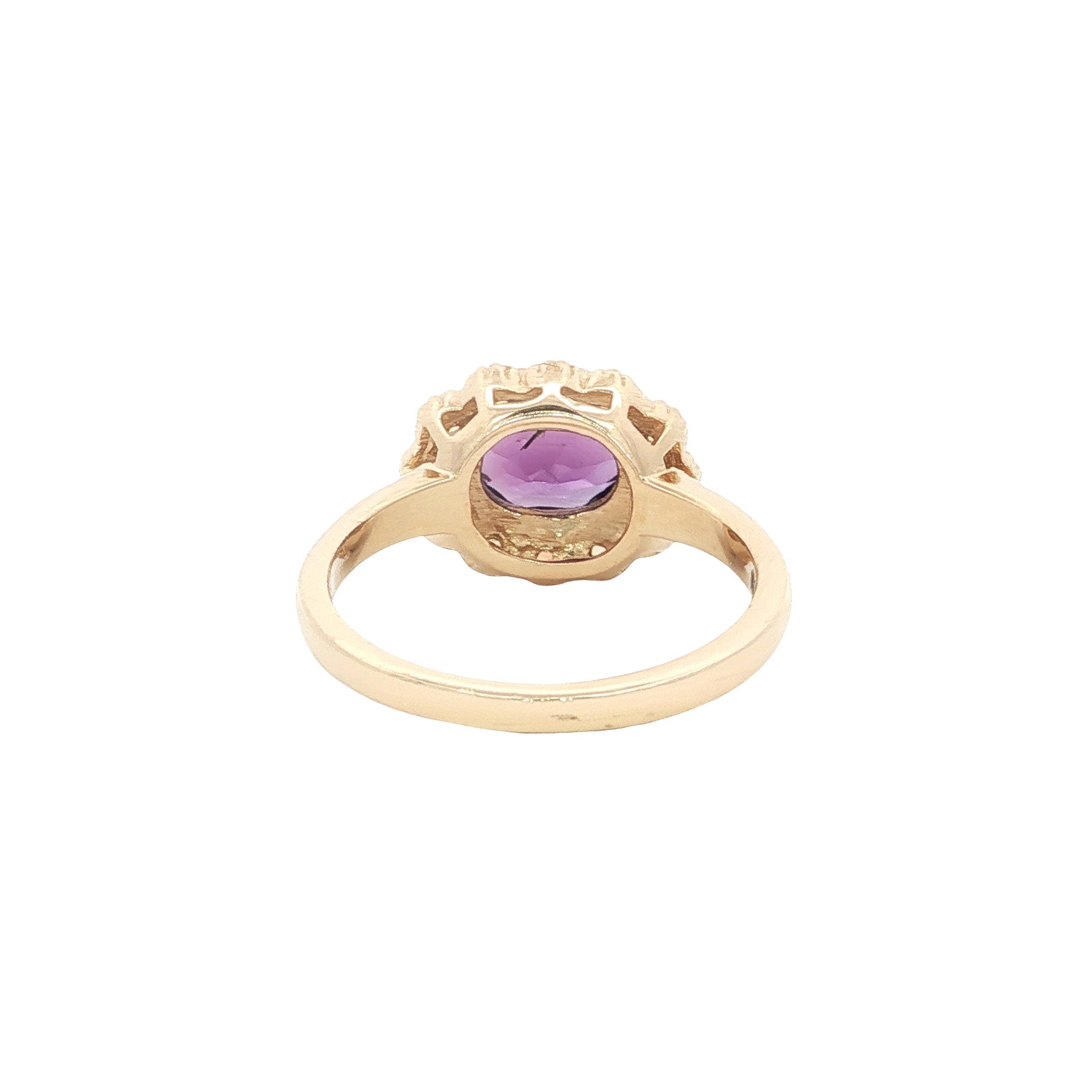 Gouden ring met amethist en opaal 14 kt