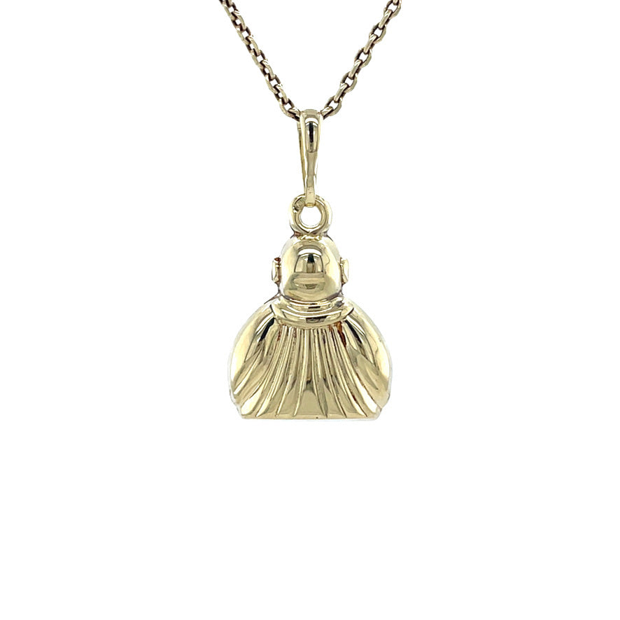 Golden vintage Buddha pendant 14 kt