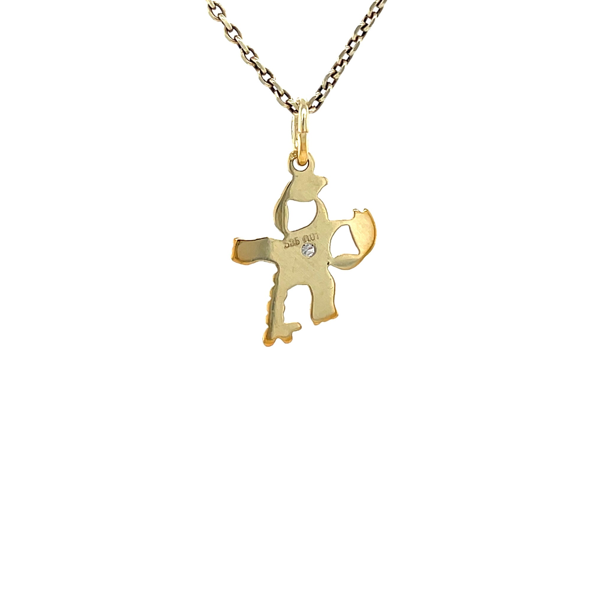 Gouden vintage schorpioen hanger met diamant 14 krt