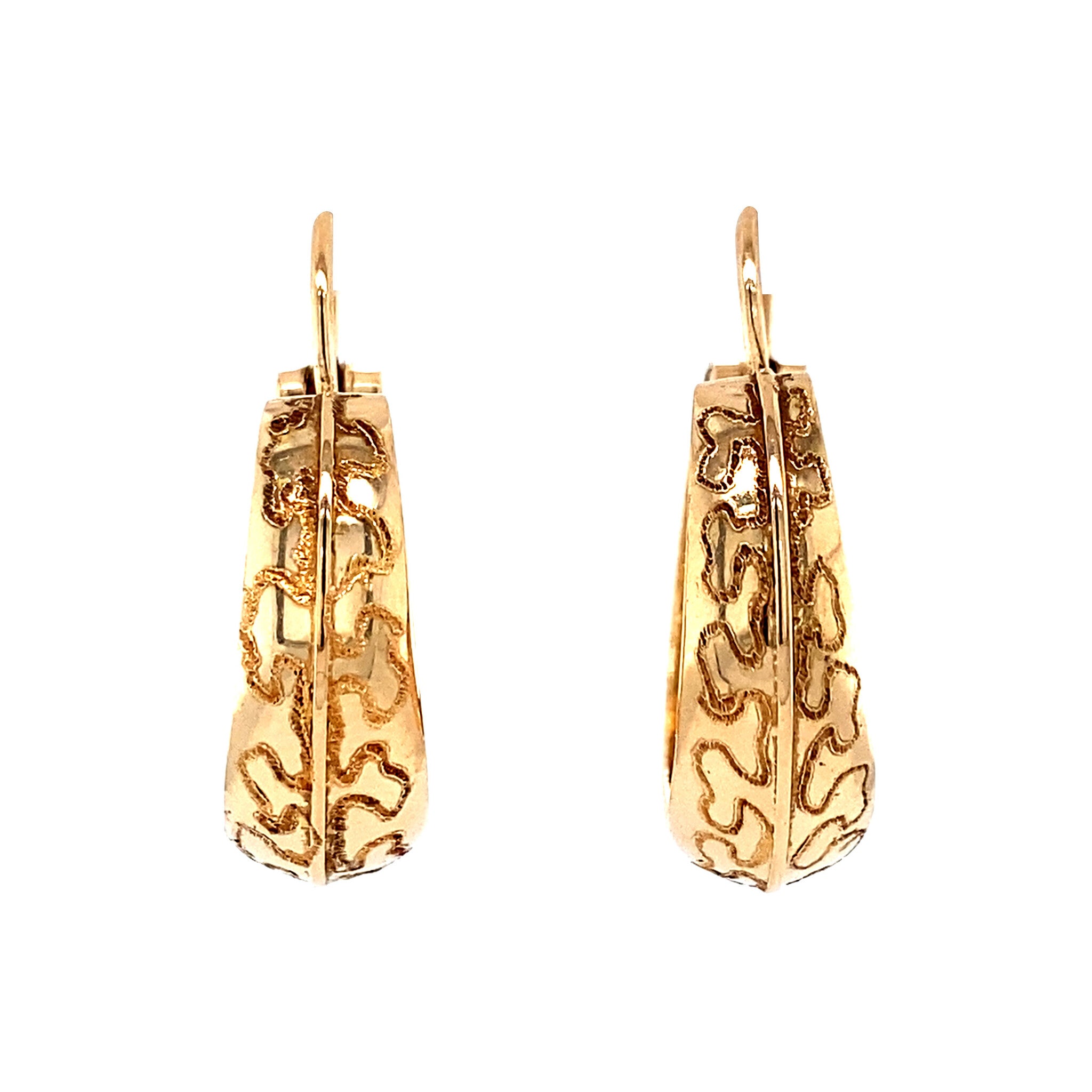 Gouden fantasie oorringen 18 krt