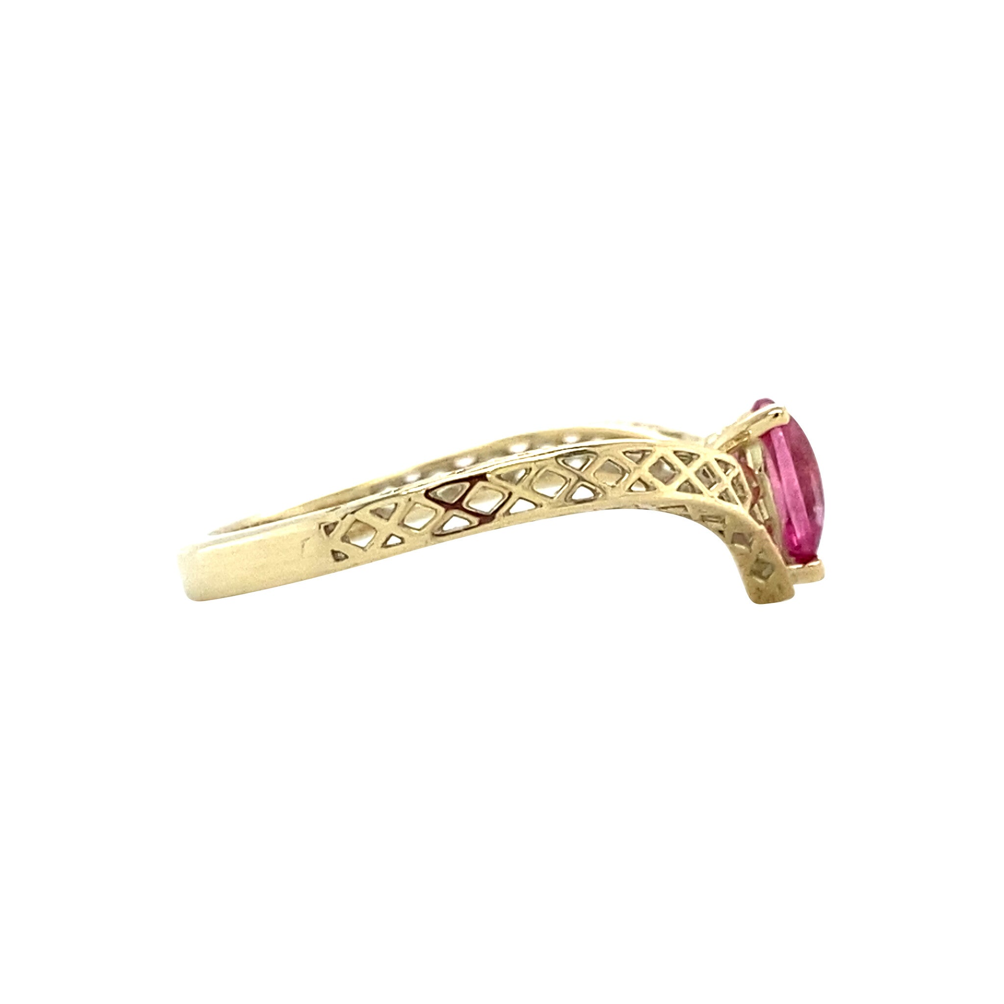 Gouden vintage ring met toermalijn 14 krt