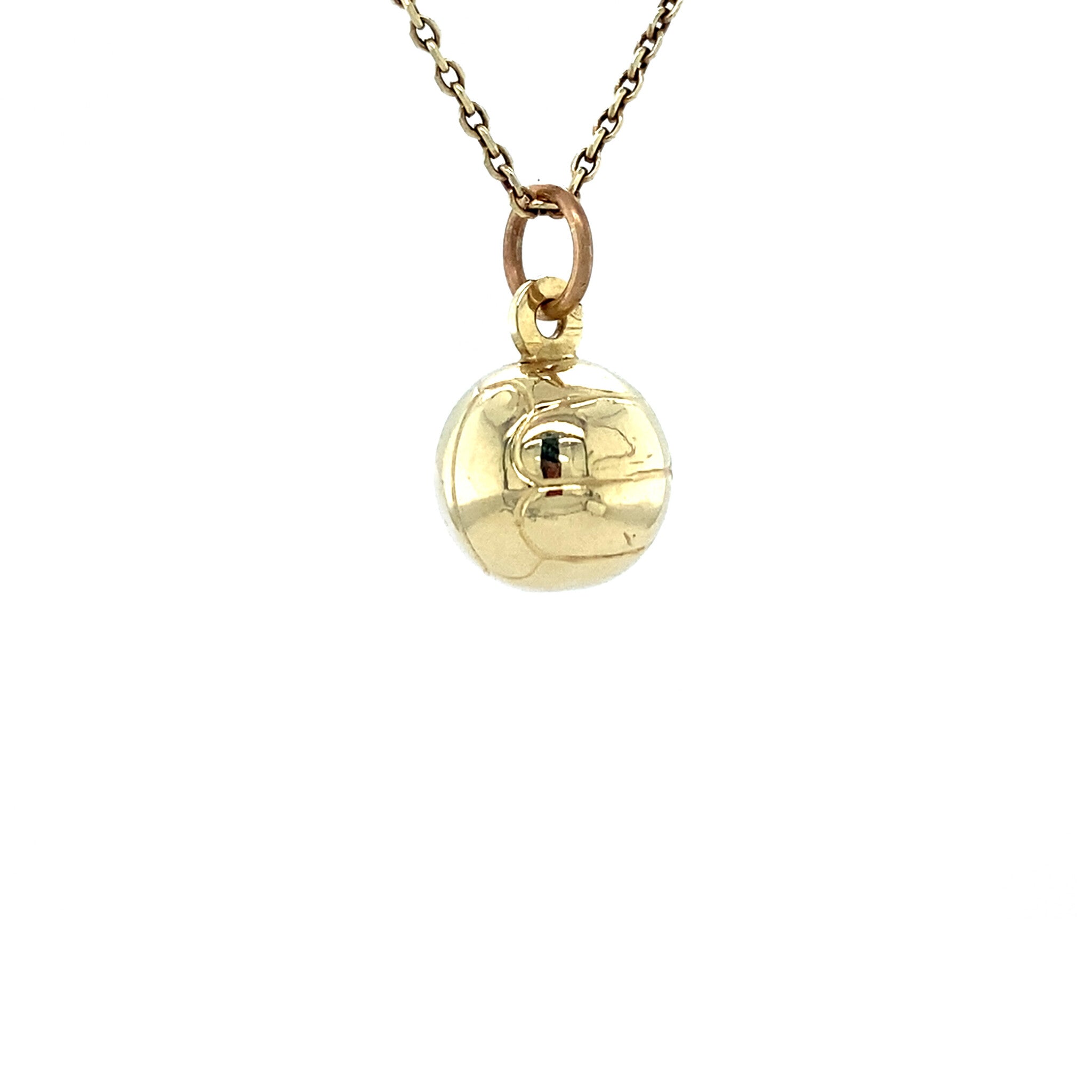 Golden vintage volleyball pendant 14 kt