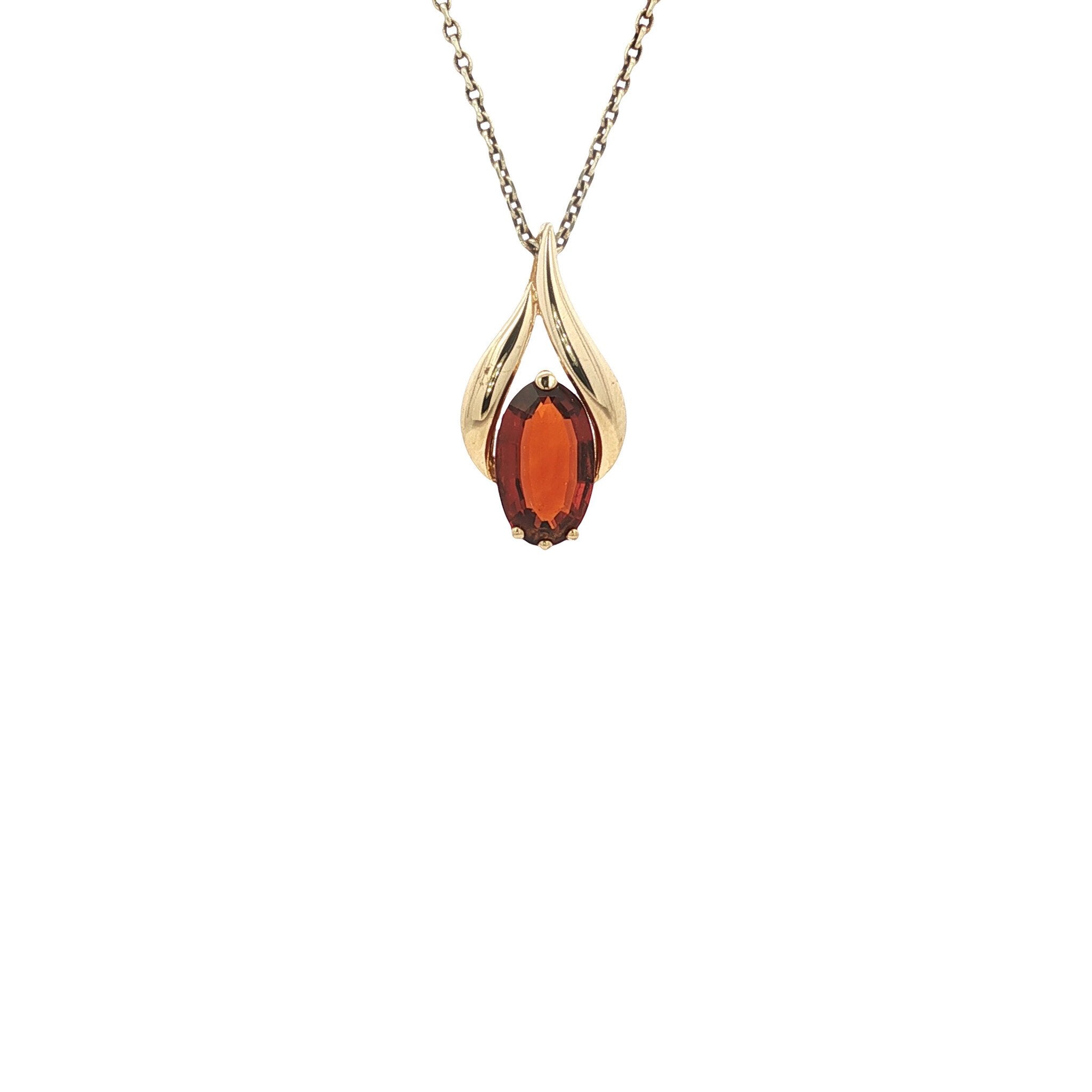 Gold pendant with Madeira citrine 18 kt