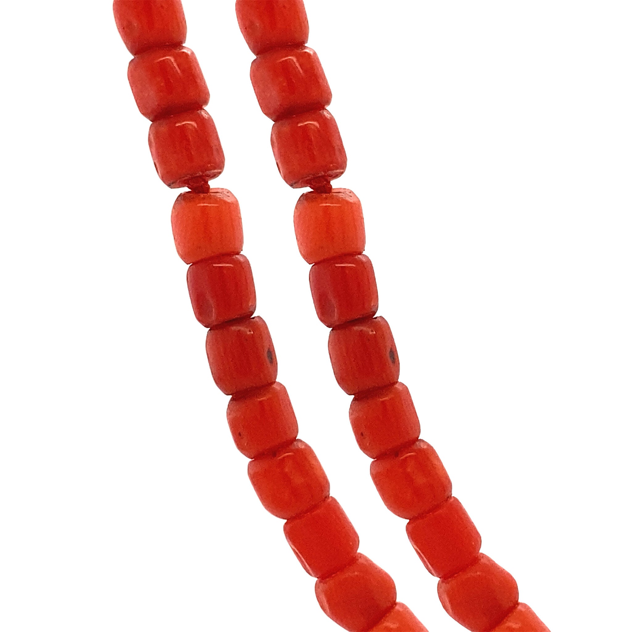 Blood coral necklace with gold clasp 45 cm 14 krt