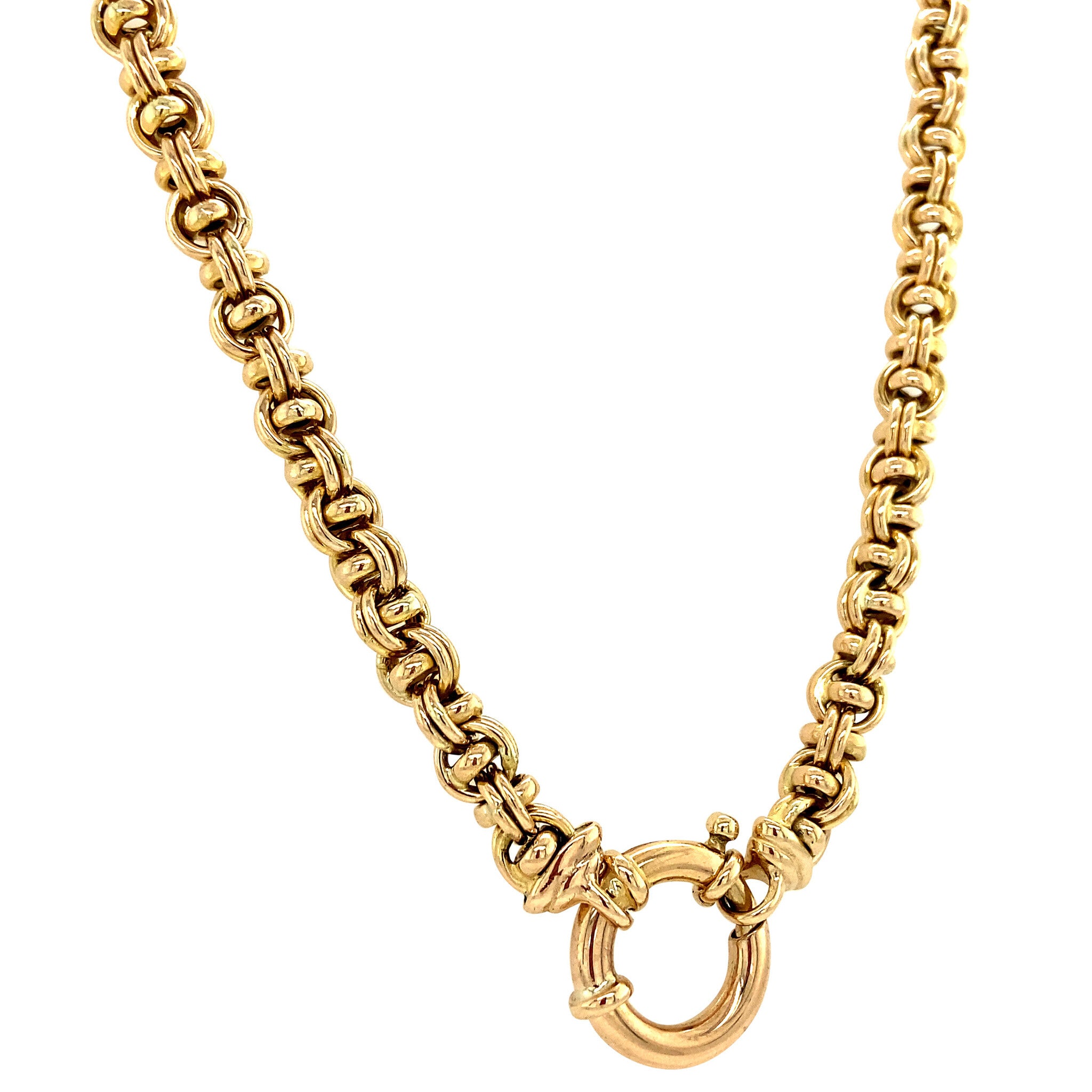 Gouden collier dubbele jasseron 46 cm 14 krt