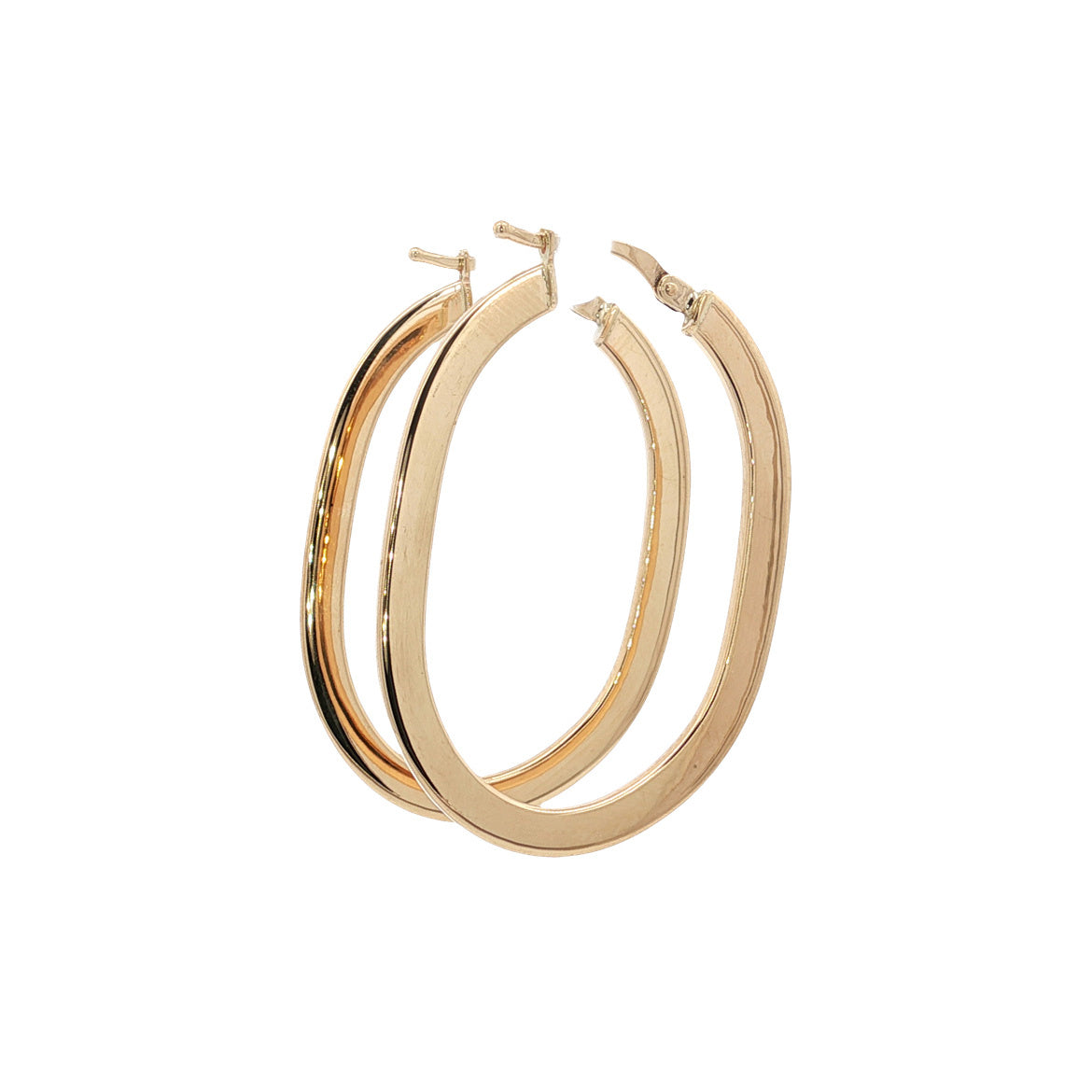 Gladde vintage oorringen 9 kt