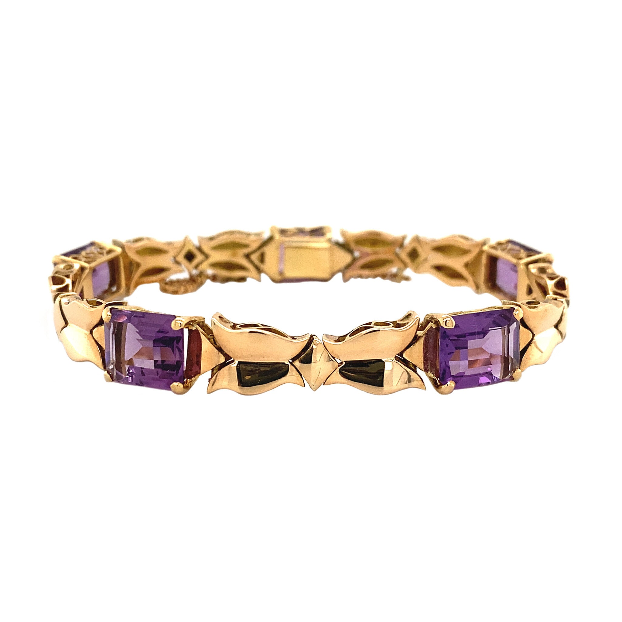 Rose gold bracelet with amethyst 14 krt