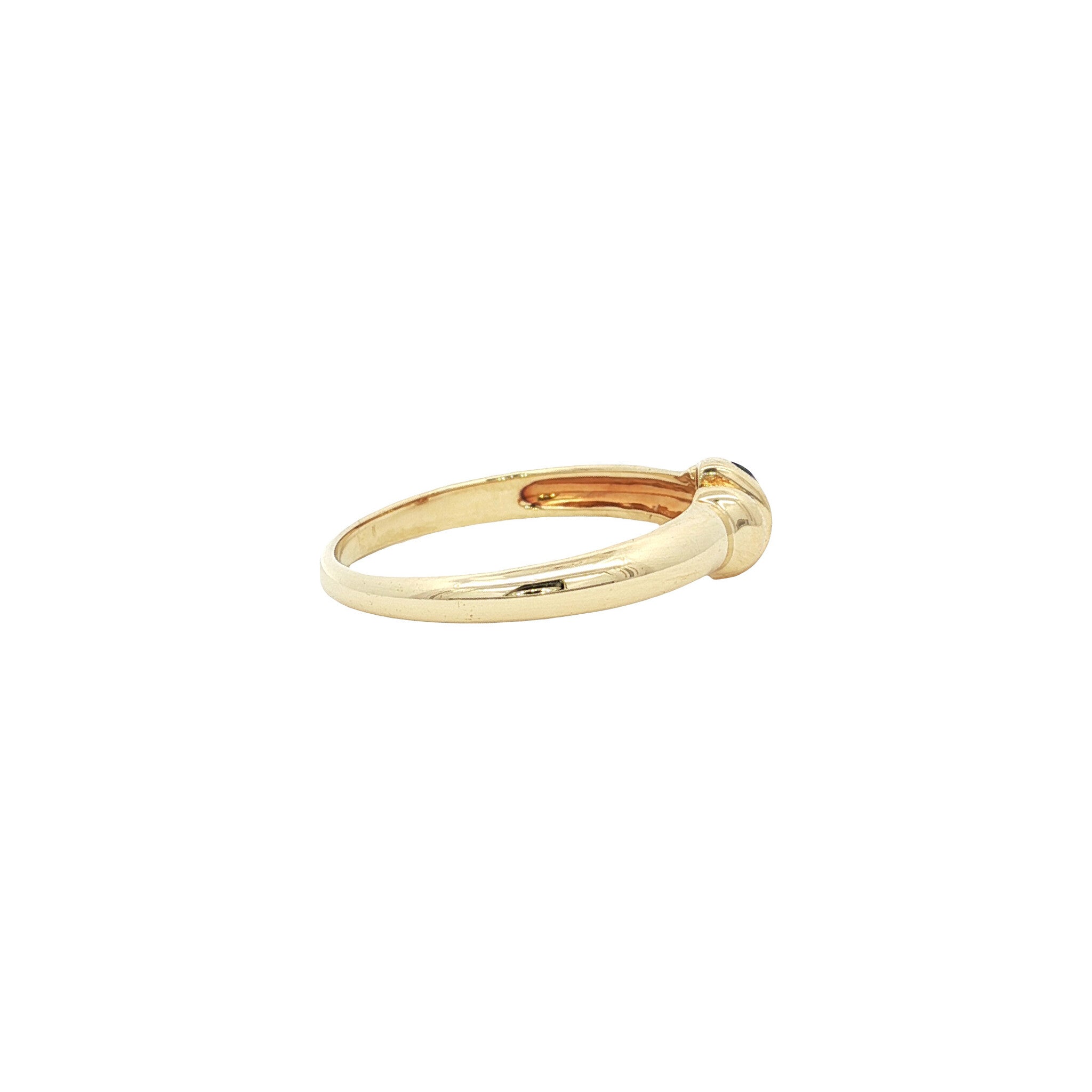 Gold vintage ring with ruby, sapphire and diamond 14 kt