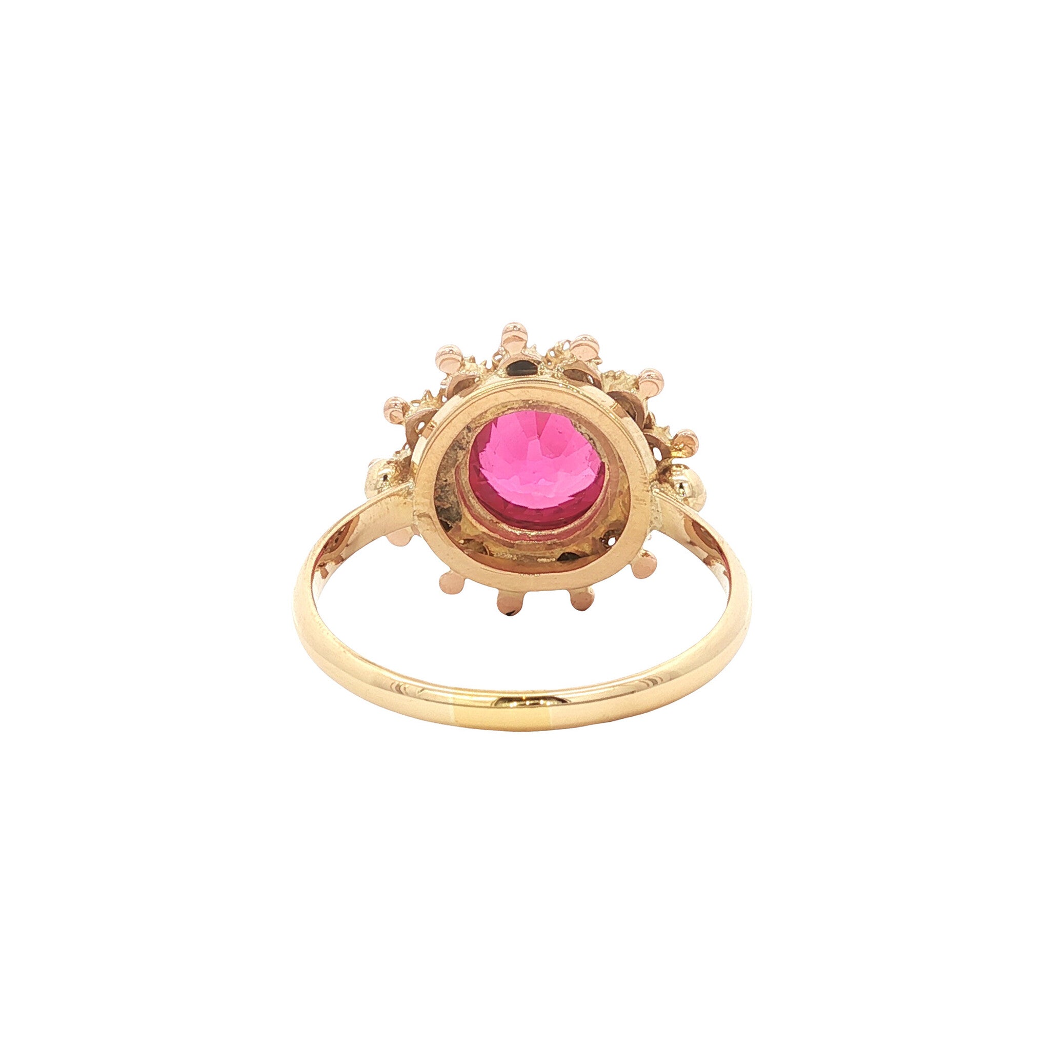 Gouden vintage ring met robijn 20 kt