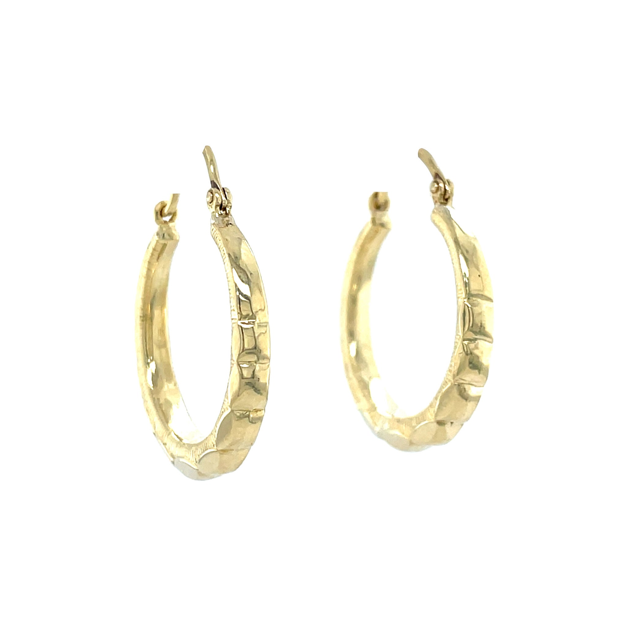 Gouden vintage fantasie oorringen 14 krt