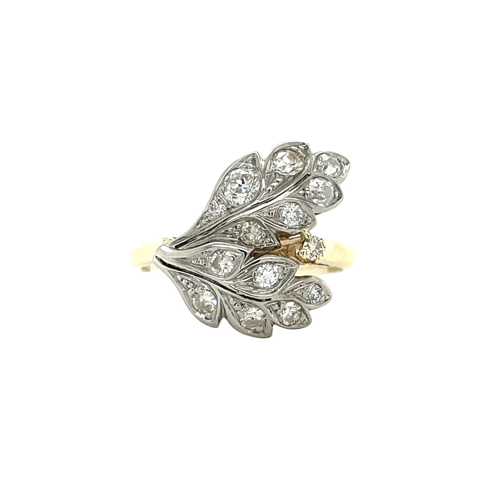 Vintage gold ring with diamond, 14 kt