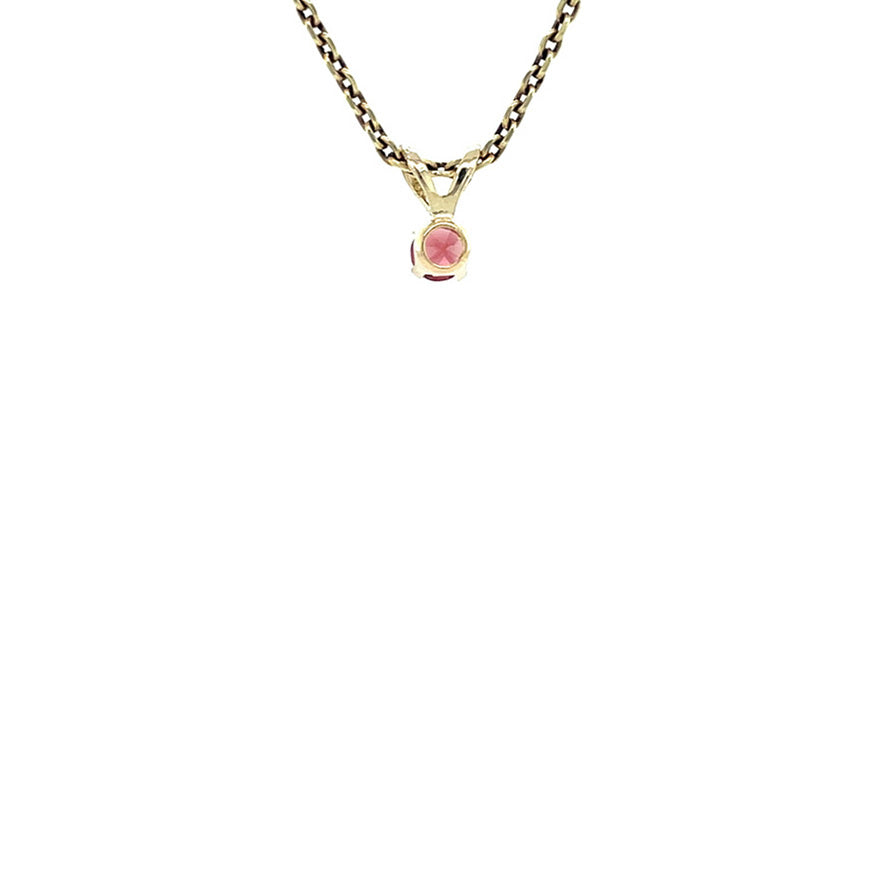 Vintage gold solitaire pendant with ruby 14 kt