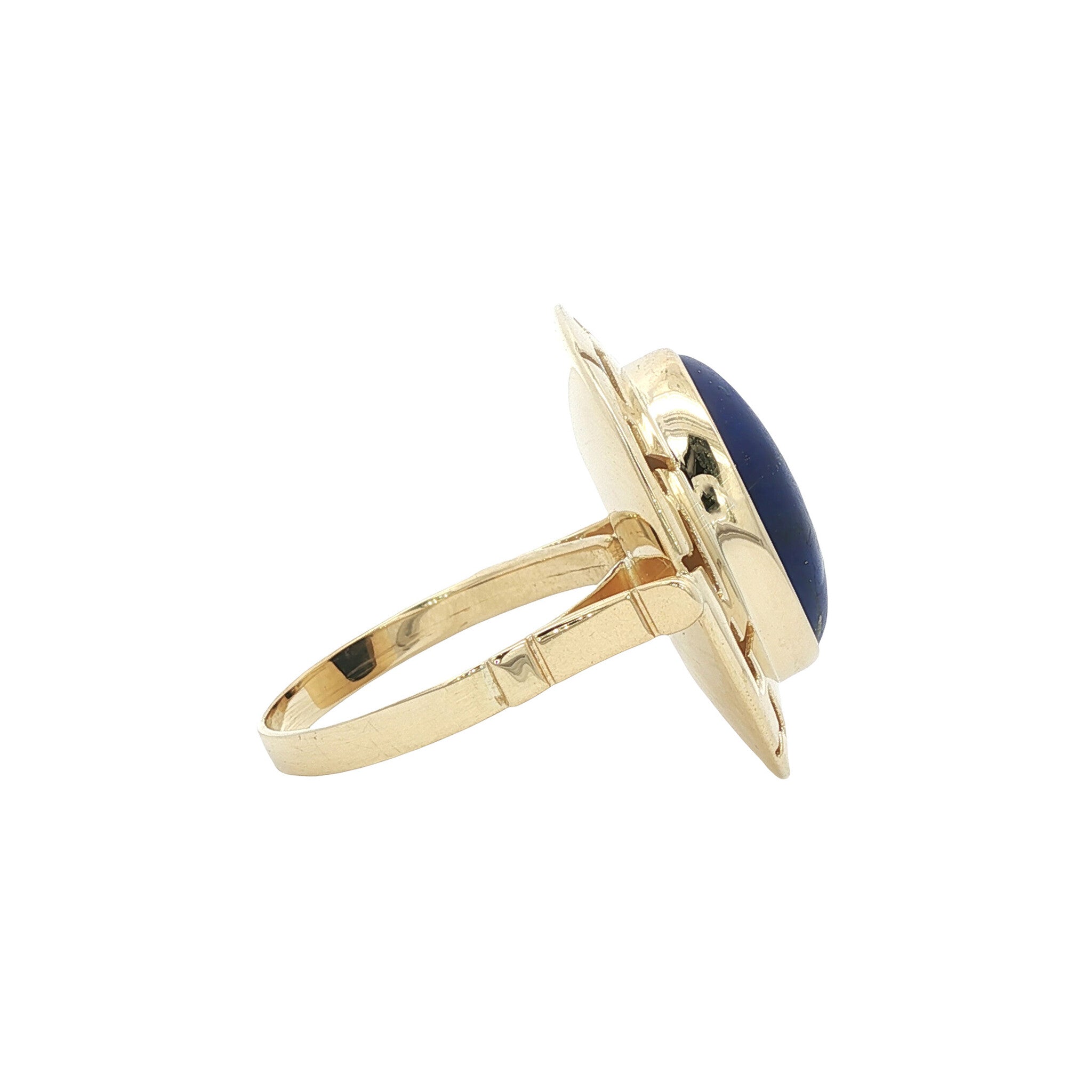 14 kt gold ring with lapis lazuli
