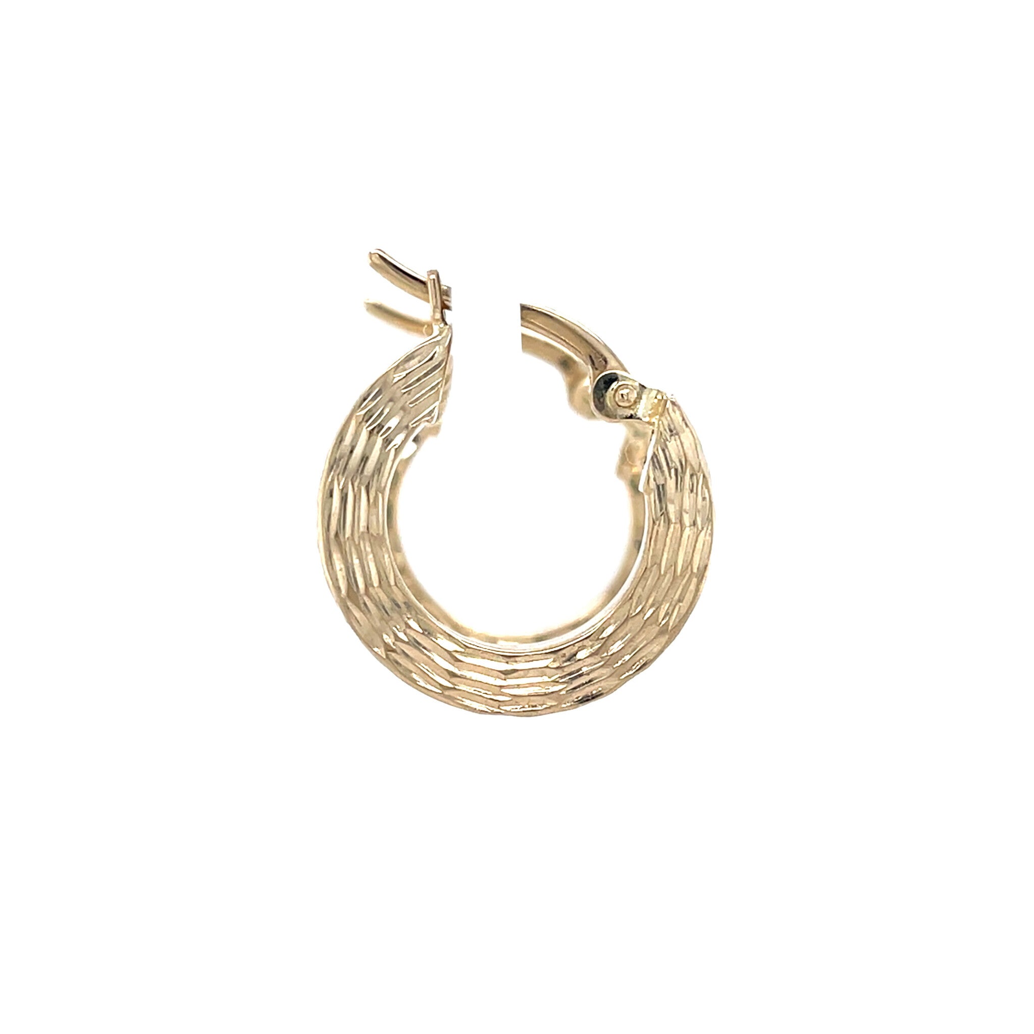 Gouden vintage fantasie oorringen 14 krt