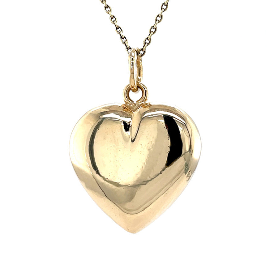 Golden vintage heart pendant with opal 14 kt