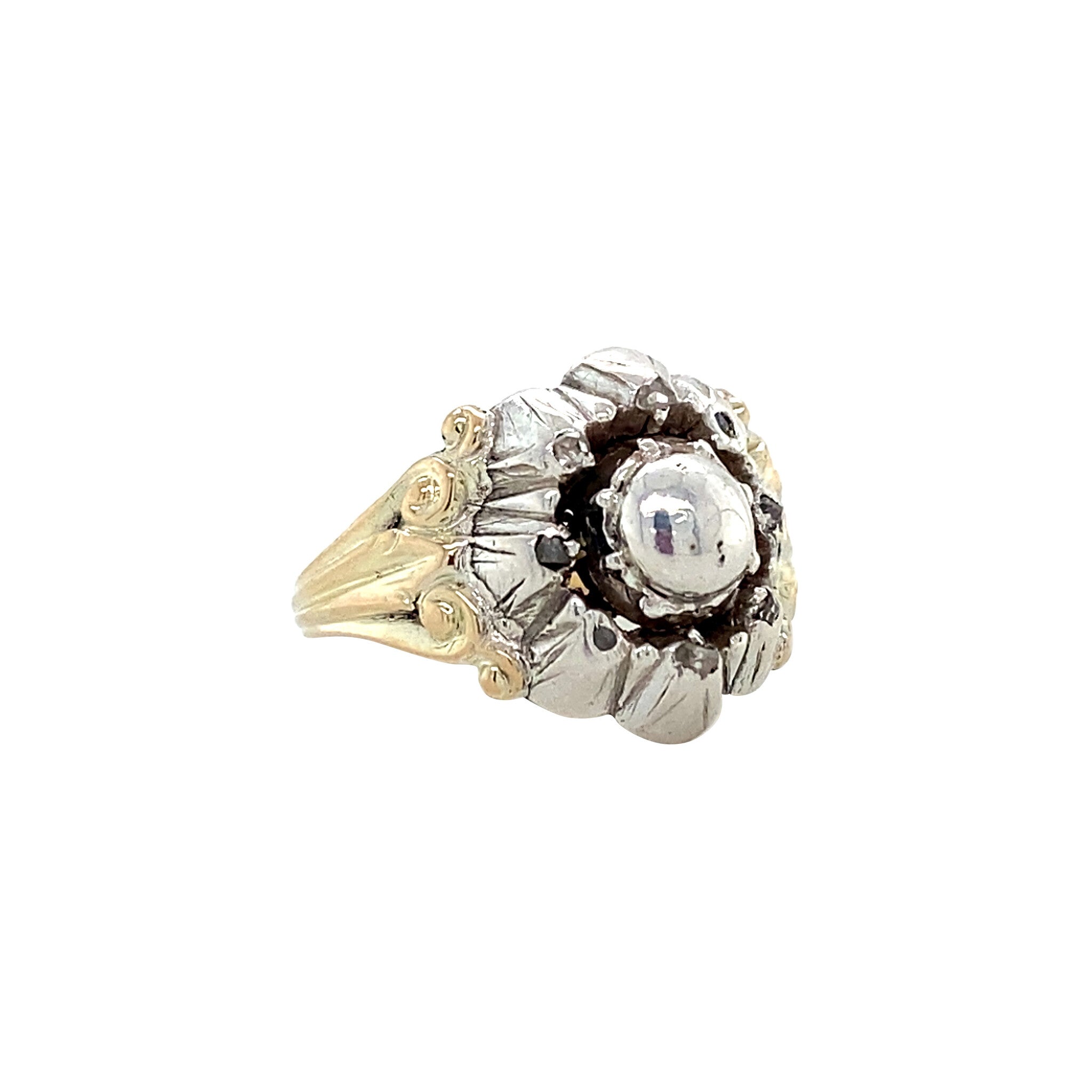 Vintage ring met roosdiamant 12 krt