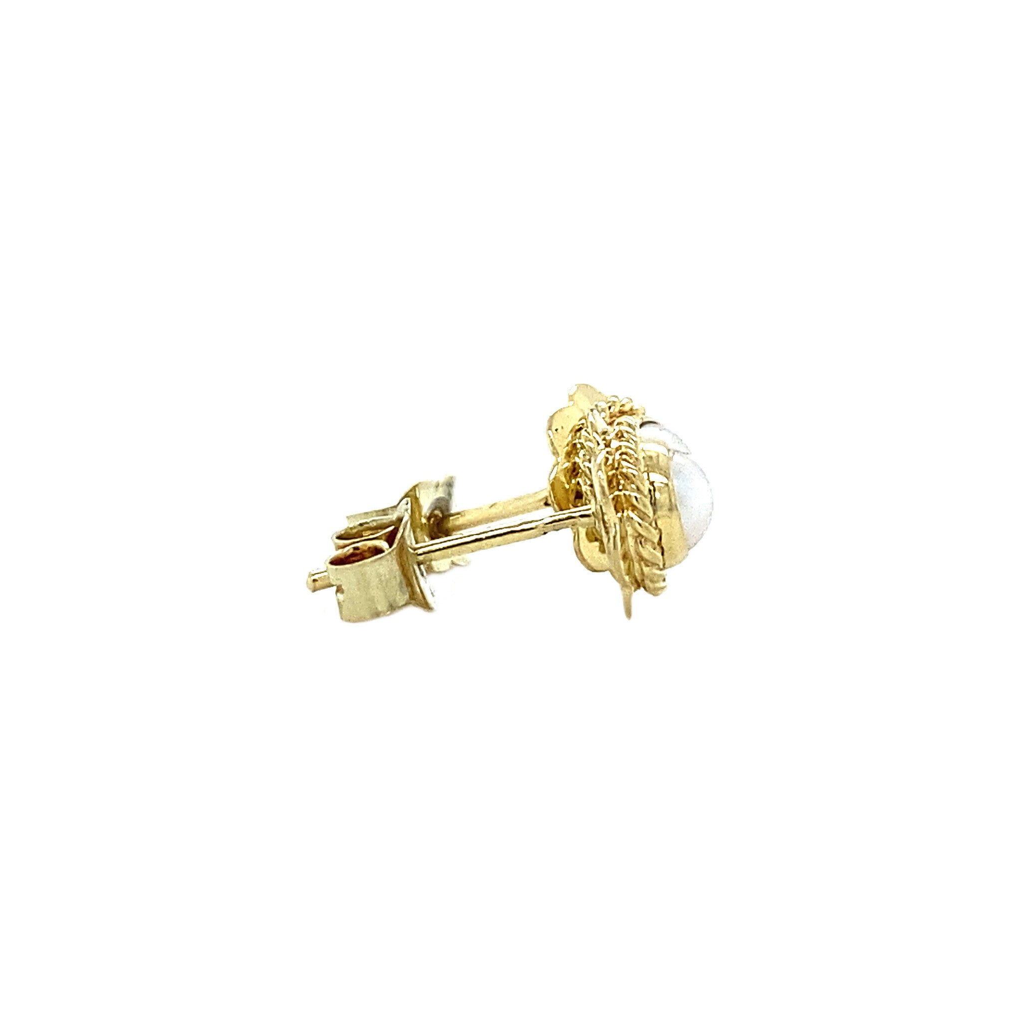 14 kt gold pearl stud earrings
