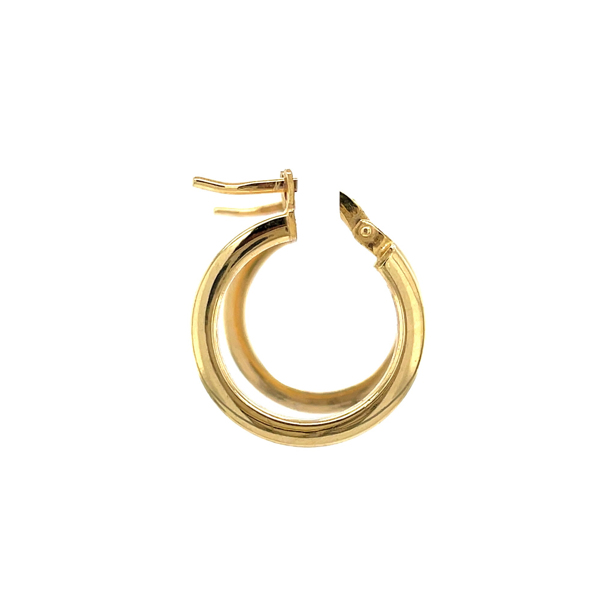 Vintage gladde oorringen 9 krt