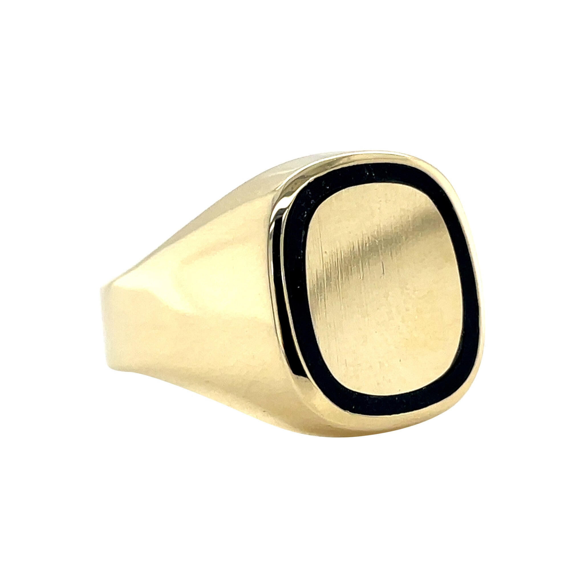 Gold vintage signet ring with onyx 14 kt